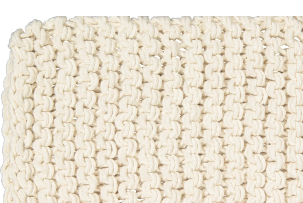 Chunky Knit Bathmat Dhurrie, Natural.