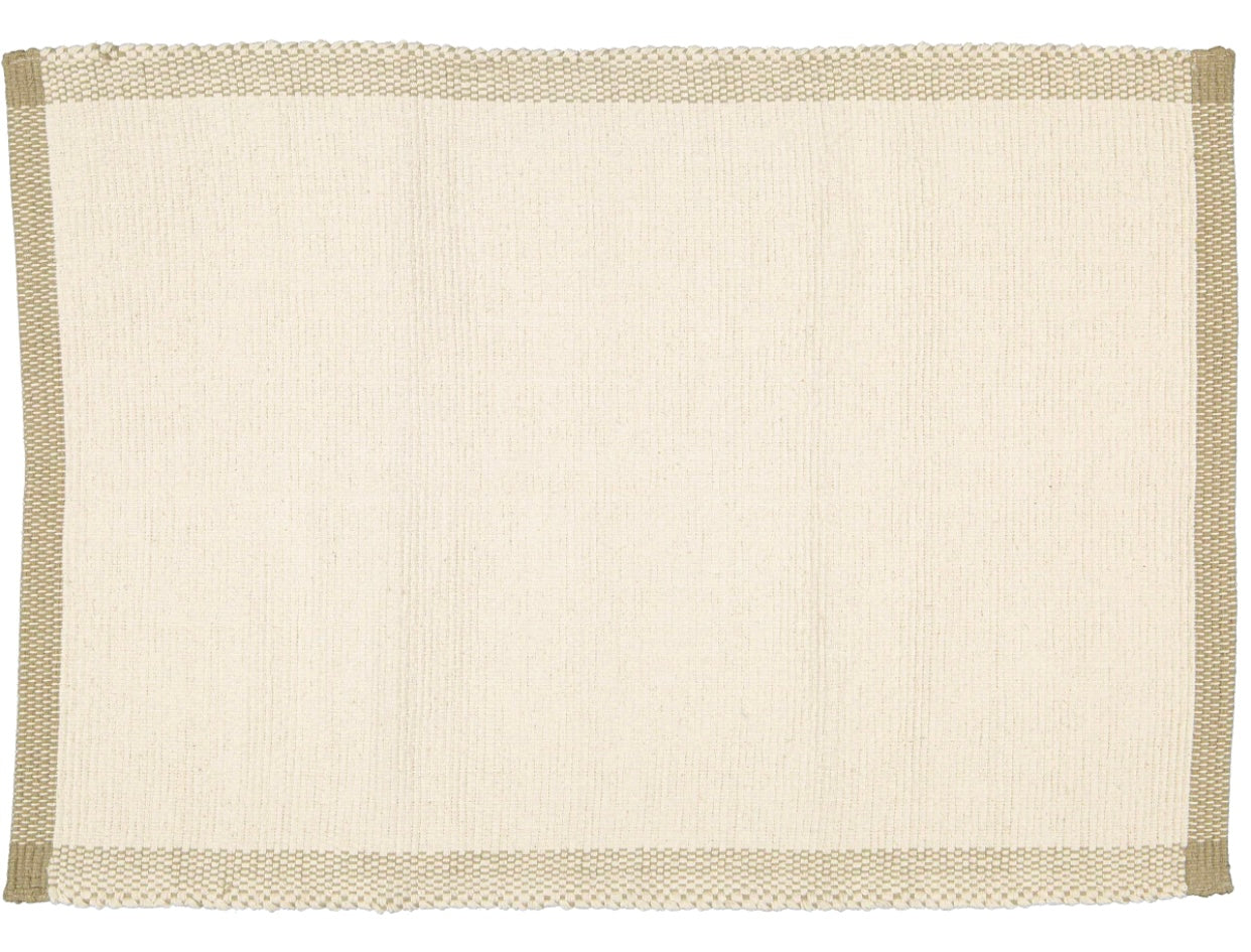 Bathmat Pebble Weave, Natural with a Jute Border