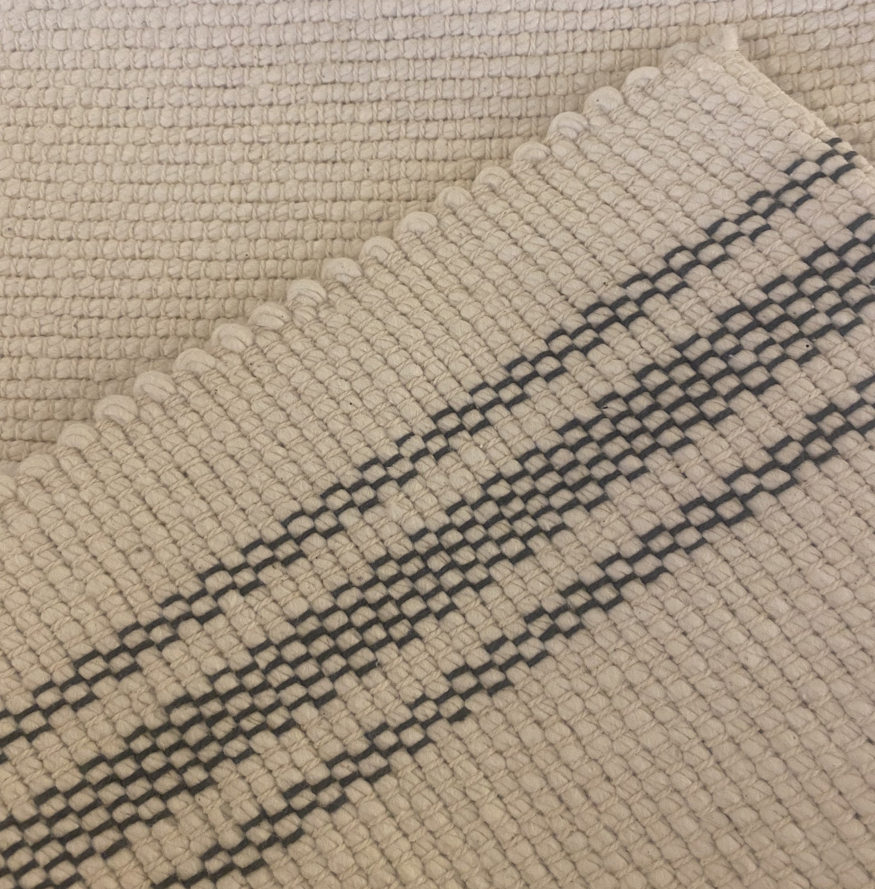 Amelia Jackson - Cotton Dhurrie Tabby Natural with Charcoal Stripes