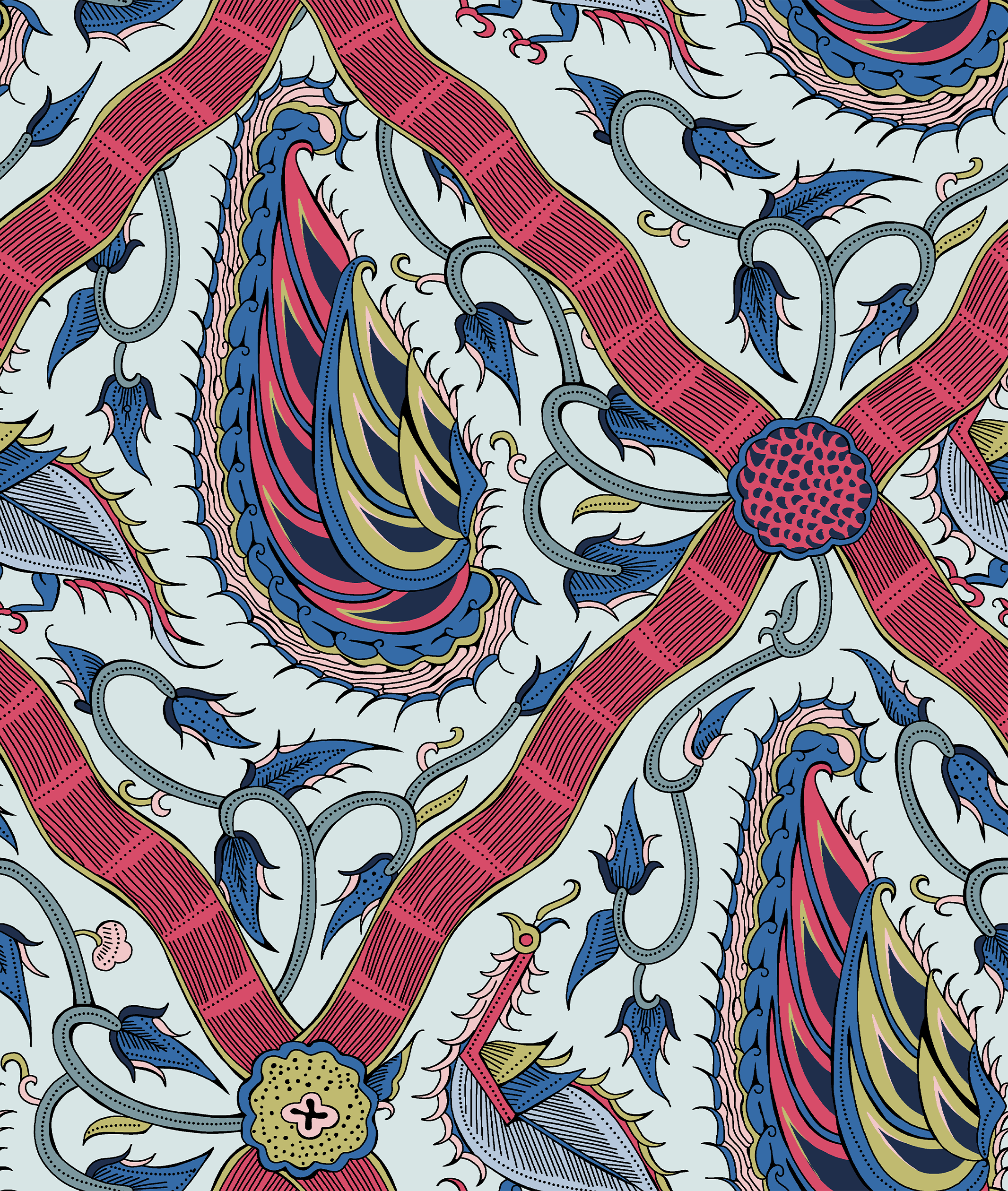 Indah Light Grey Wallpaper