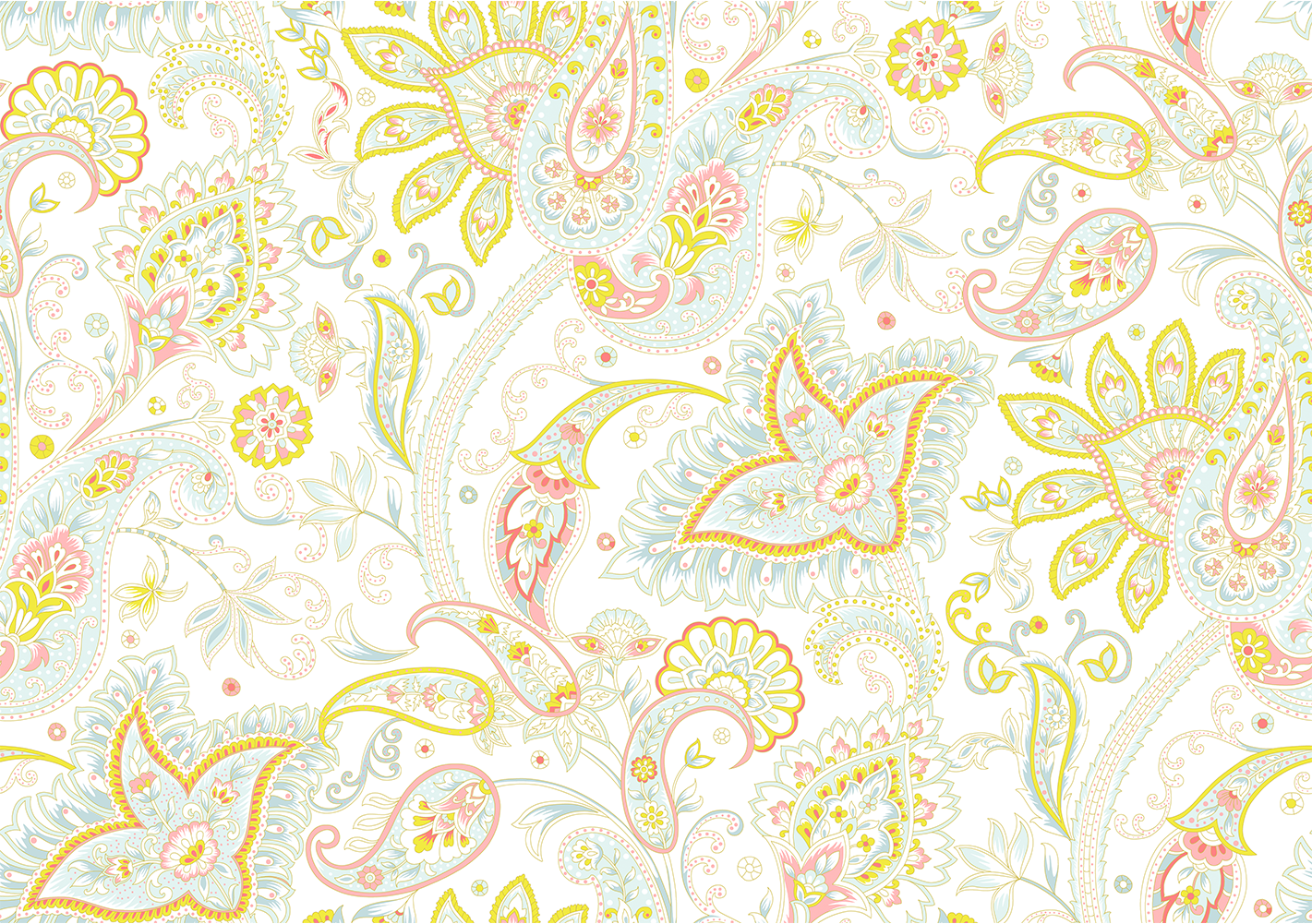 Paisley White Wallpaper