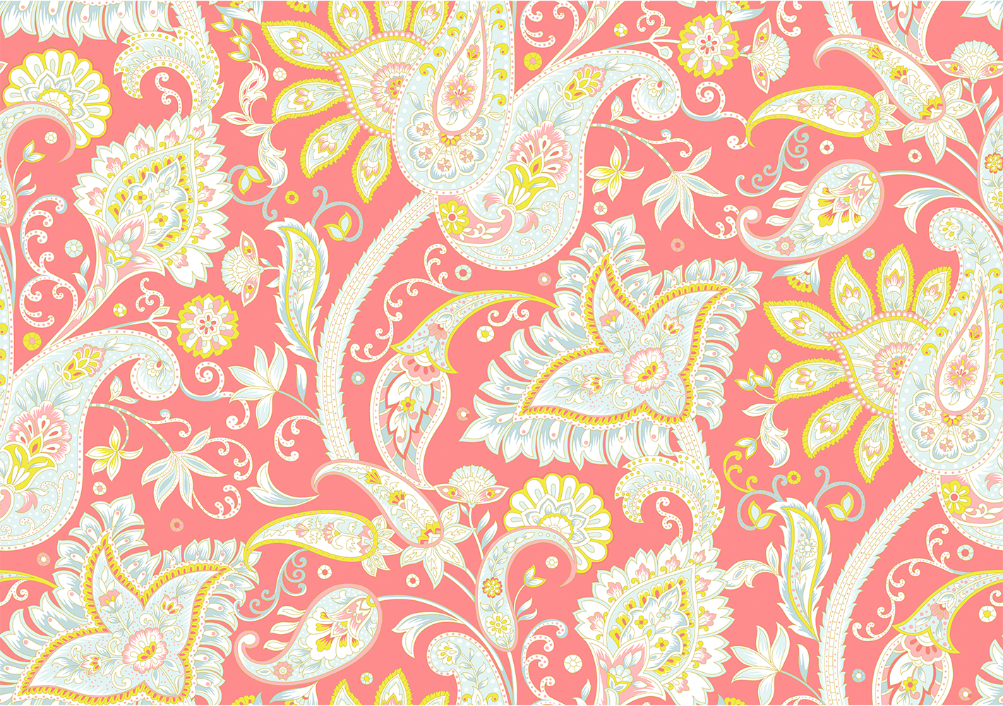 Paisley Rose Prink Wallpaper