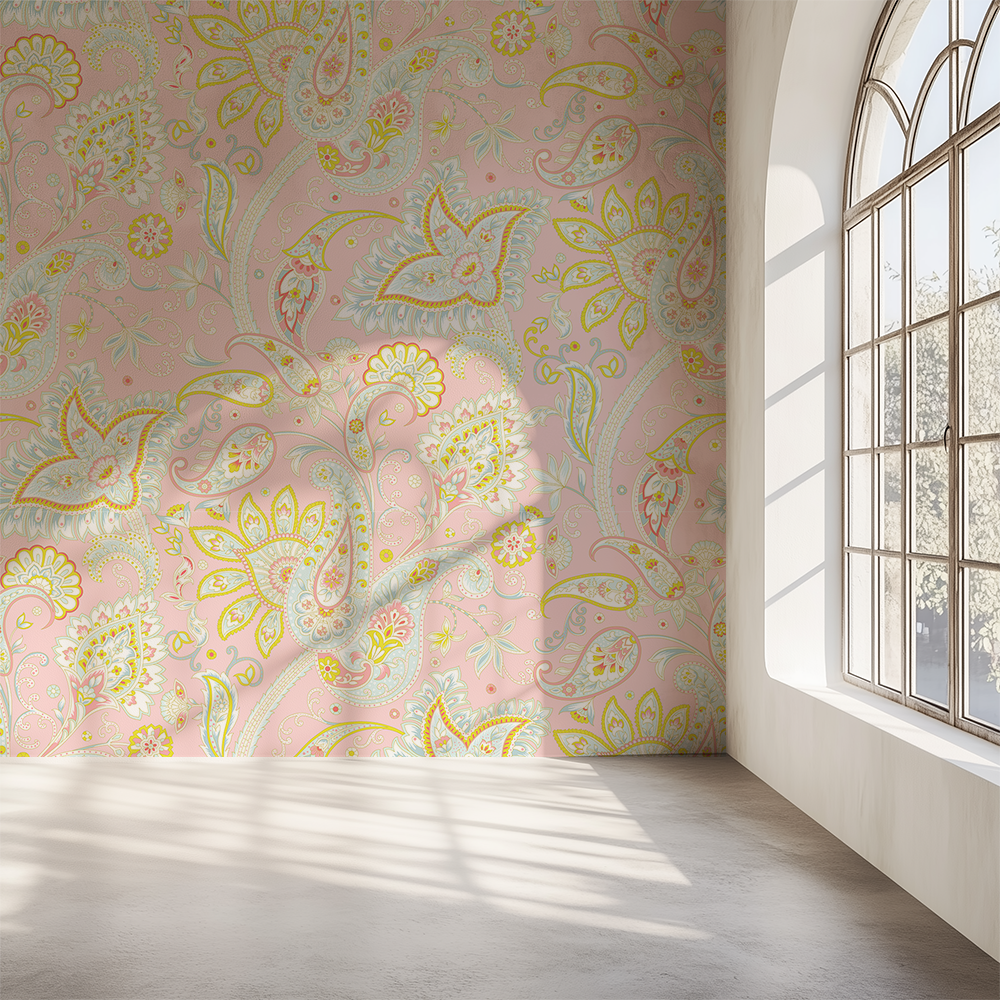 Paisley Pale Pink Wallpaper