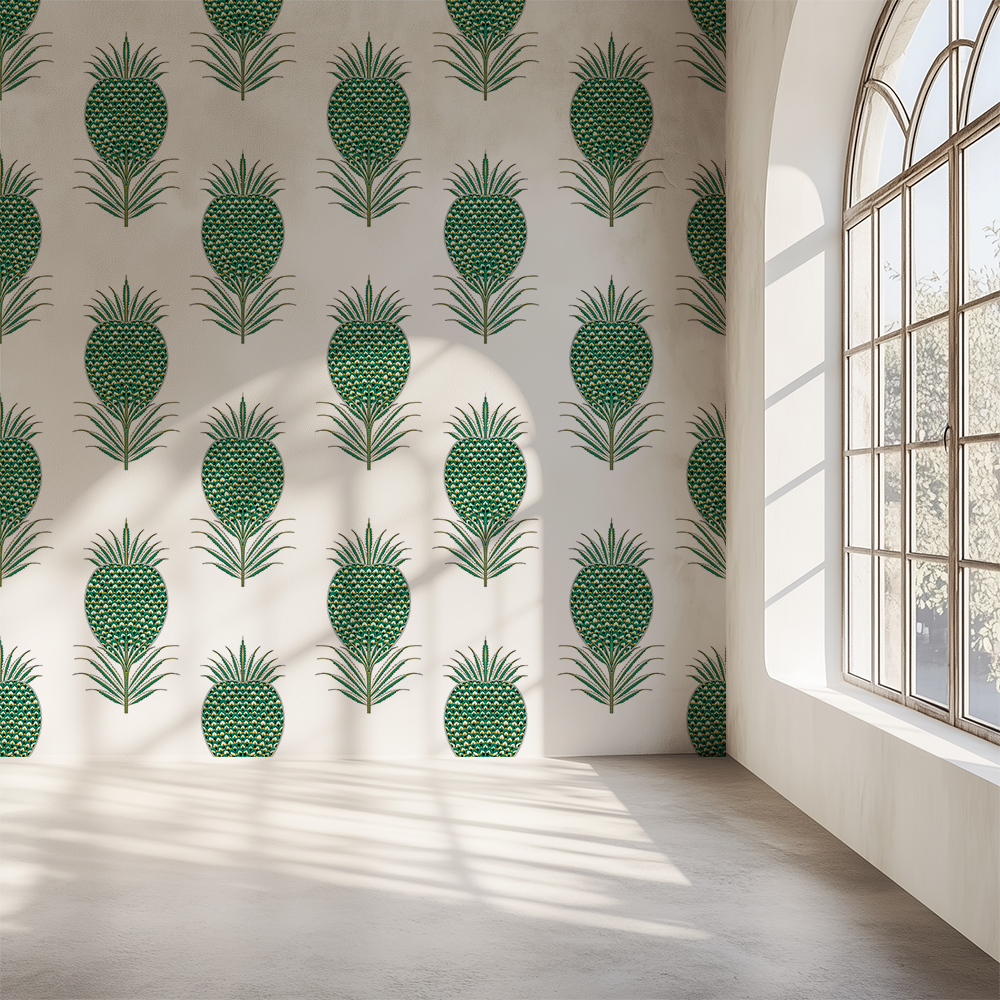 Shamrock Green Pineapple Wallpaper