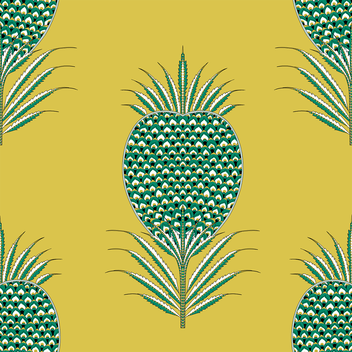 Saffron Pineapple Wallpaper
