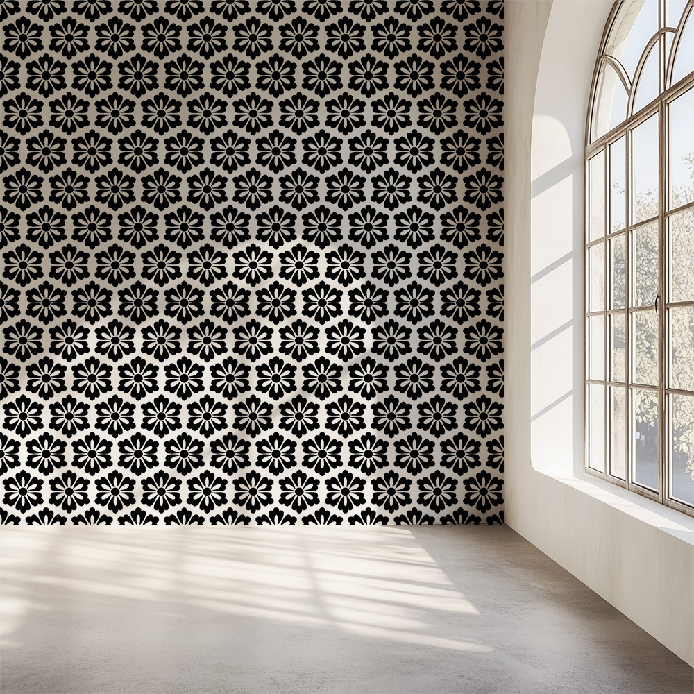 Black Floral Wallpaper