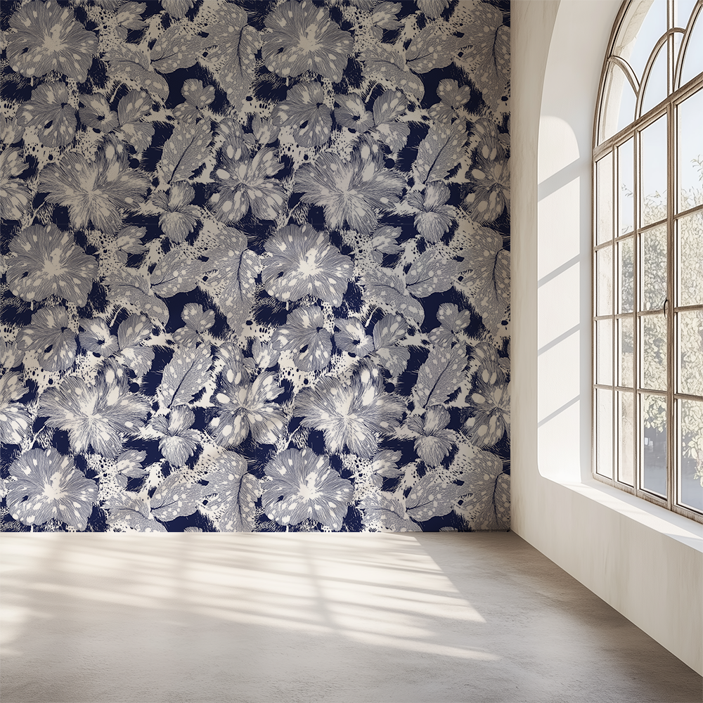 Mono Chic Tealish Blue Wallpaper