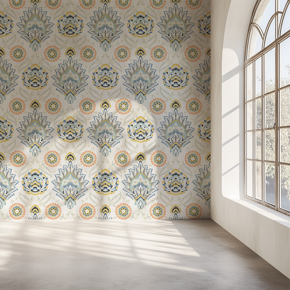 Muhtesem White Pattern Wallpaper