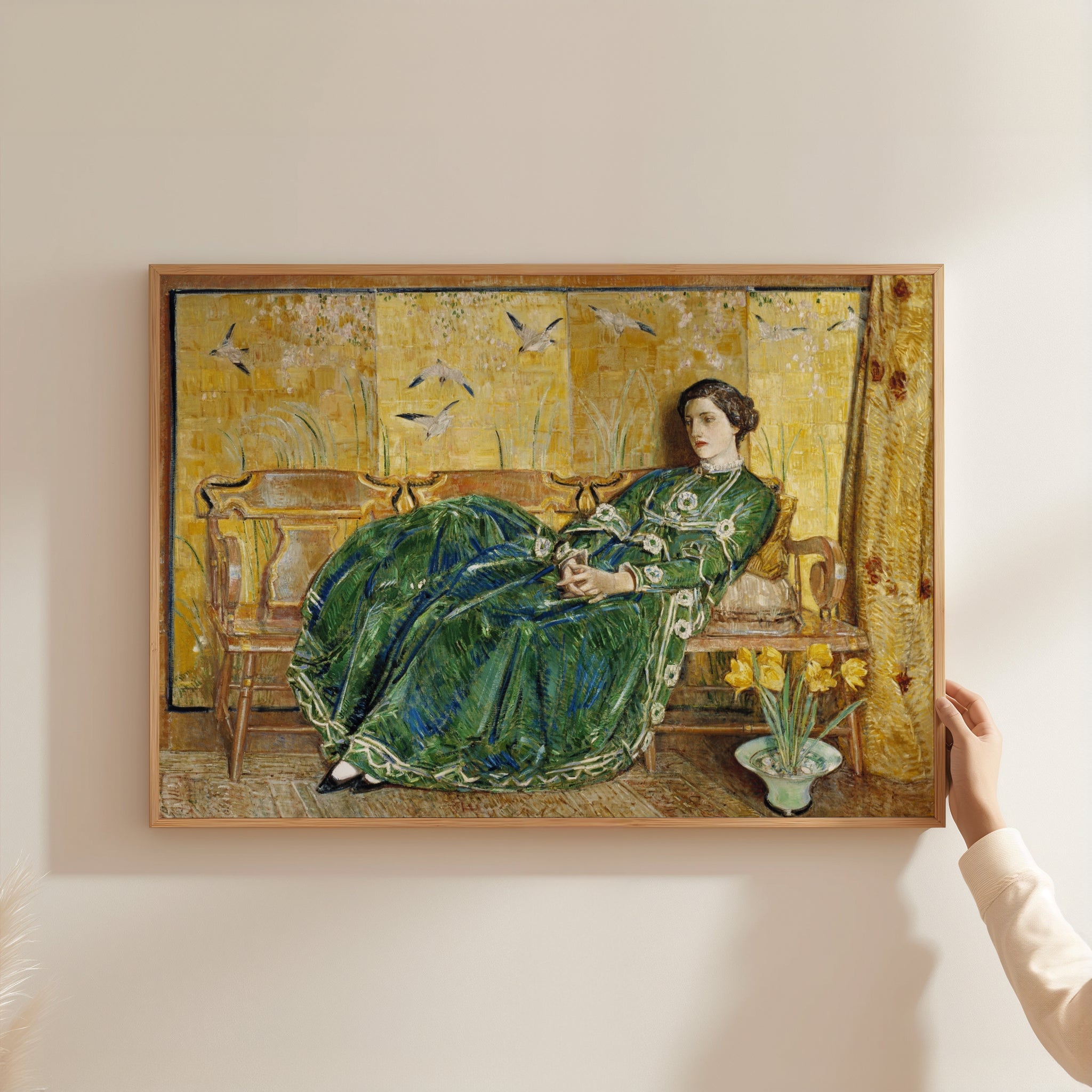 Childe Hassam "April, (The Green Gown)"