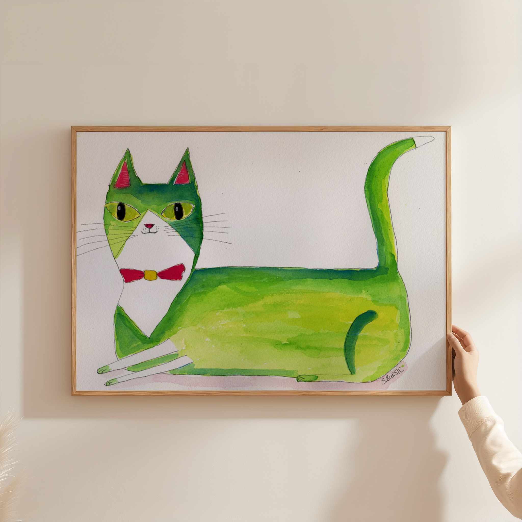 Green Bow Tie Cat