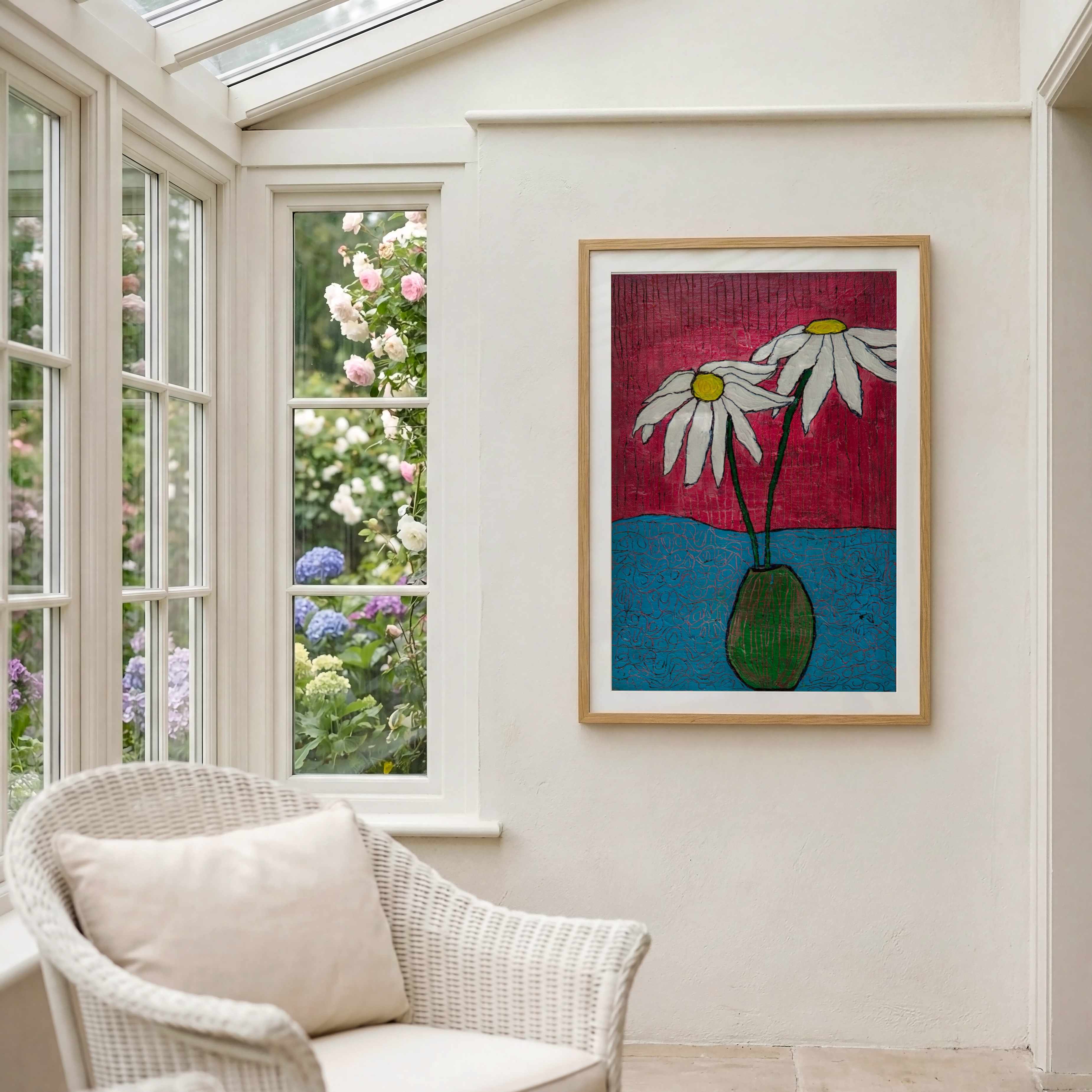 Two Daisies in Vase