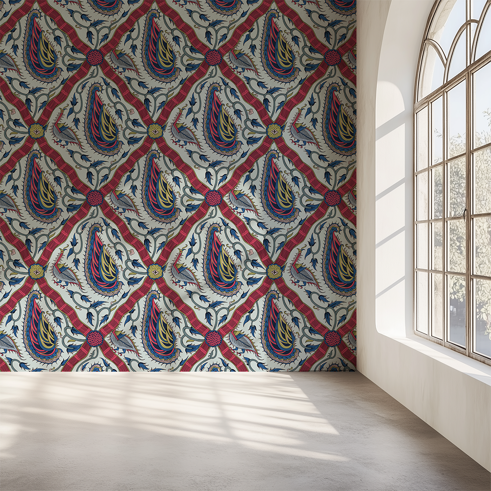 Indah Light Grey Wallpaper
