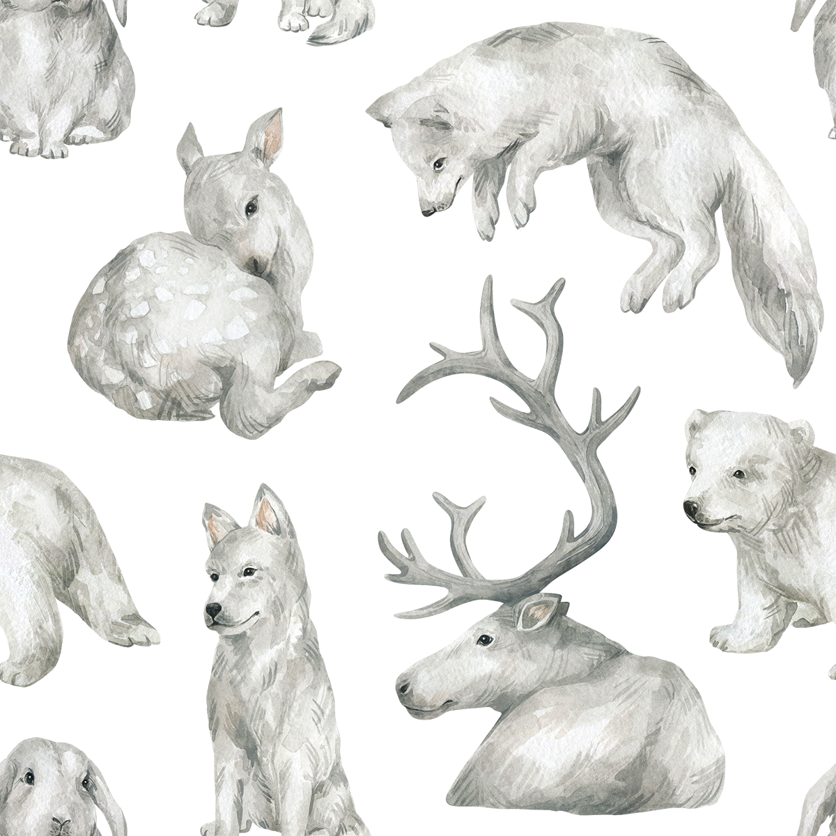 Winter Forest Wonderland Animal Wallpaper