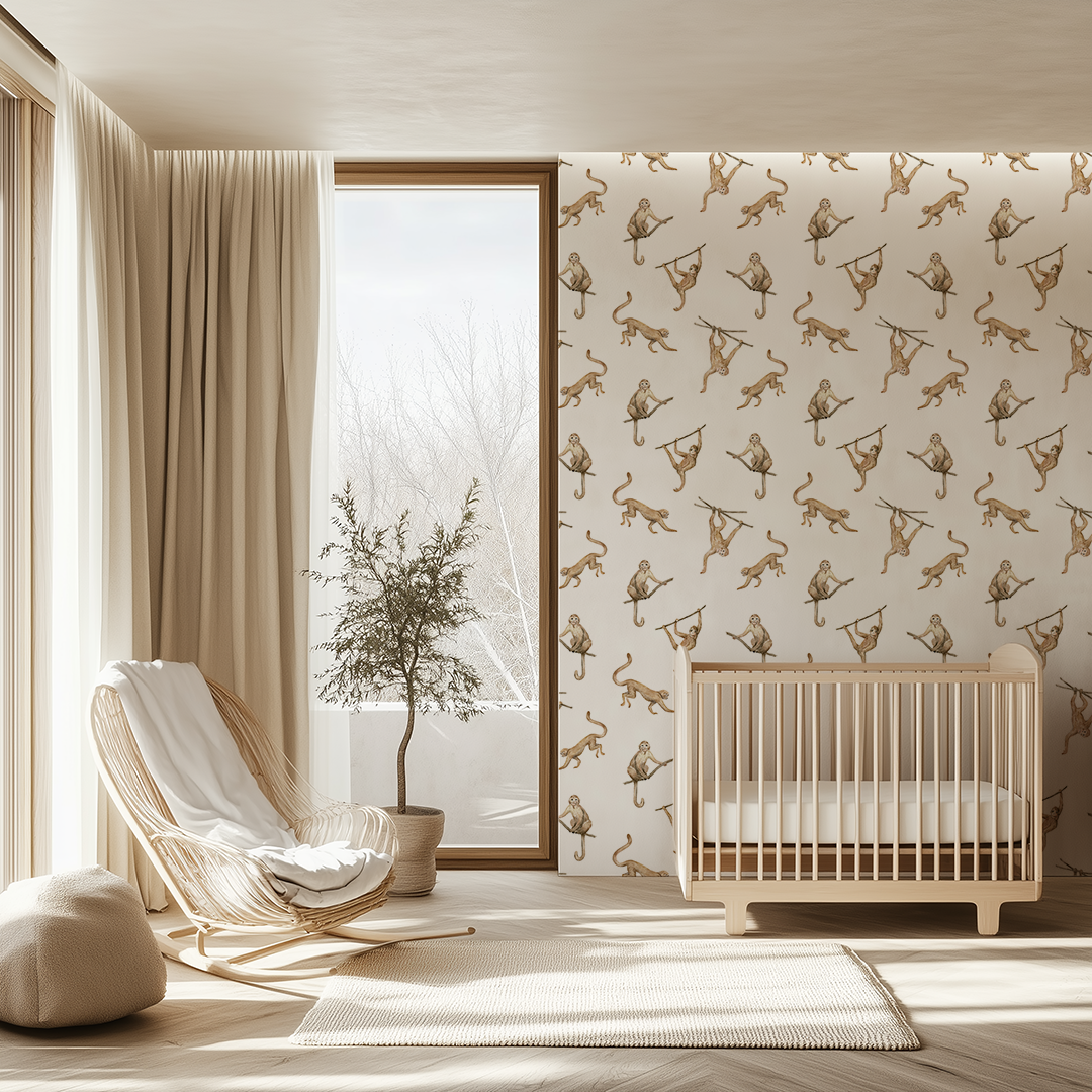 Monkeys Swinging on Branches Wallpaper