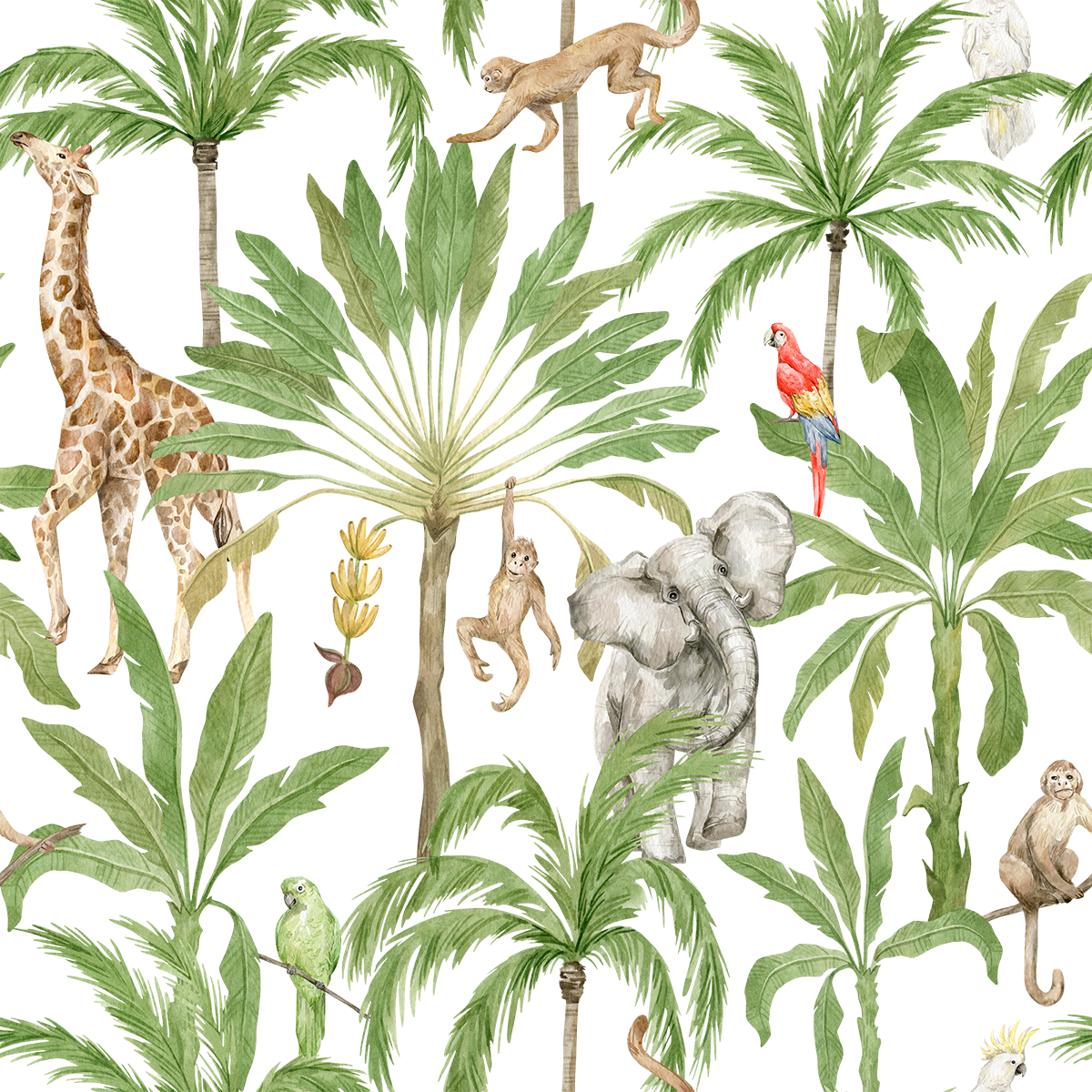 Tropical Paradice Adventurous Animal Wallpaper