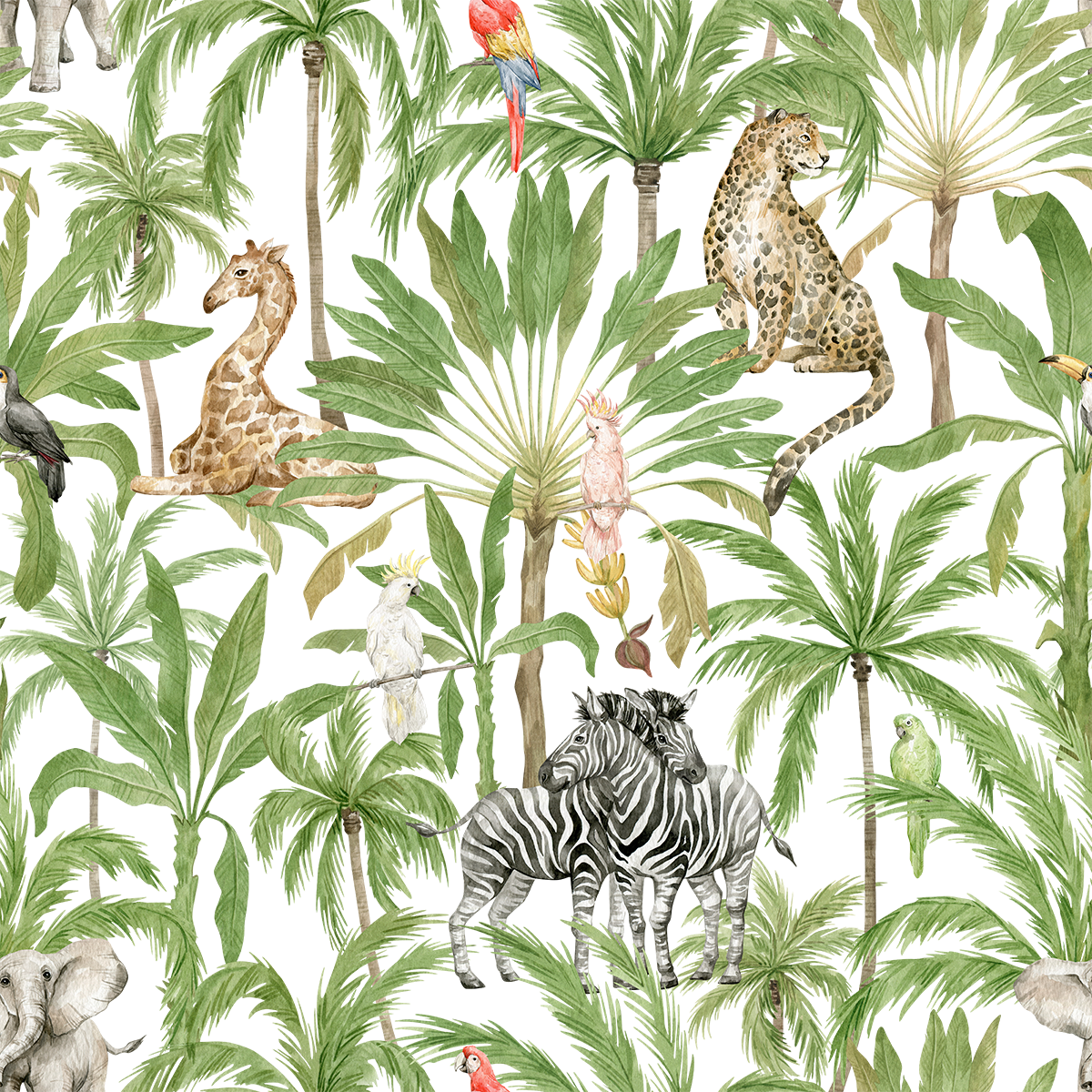 Tropical Paradice Zebras Wallpaper
