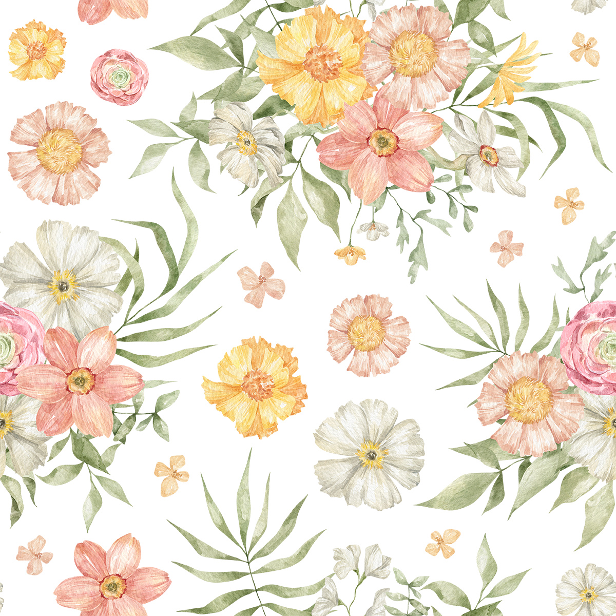 Jill's Summer Flora Flower Wallpaper