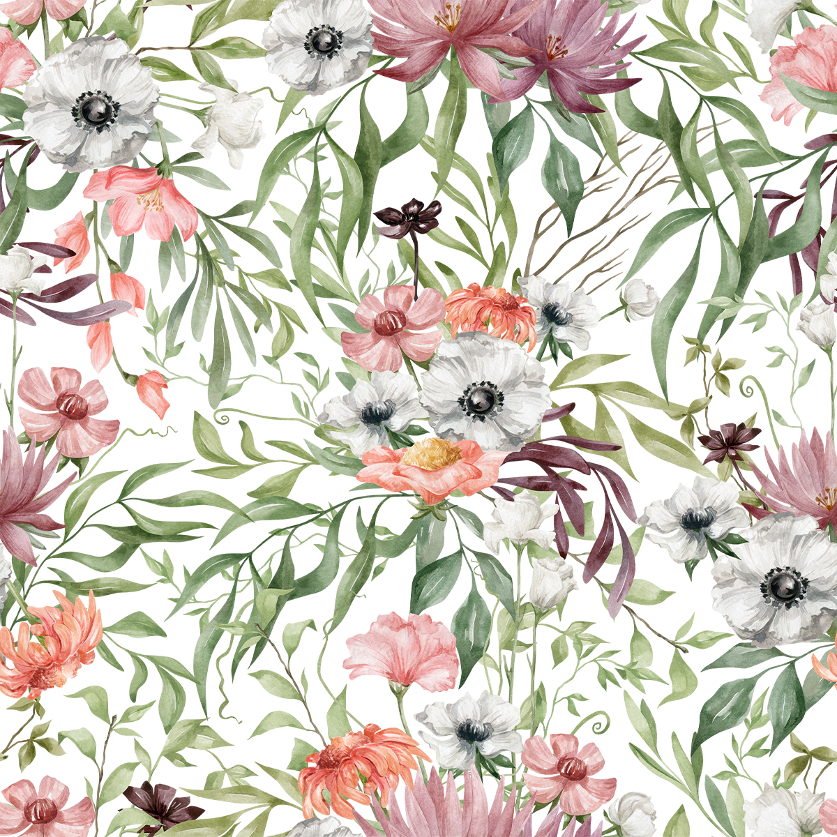 Secret Garden Wallpaper Purple and Pink Mix Wallpaper