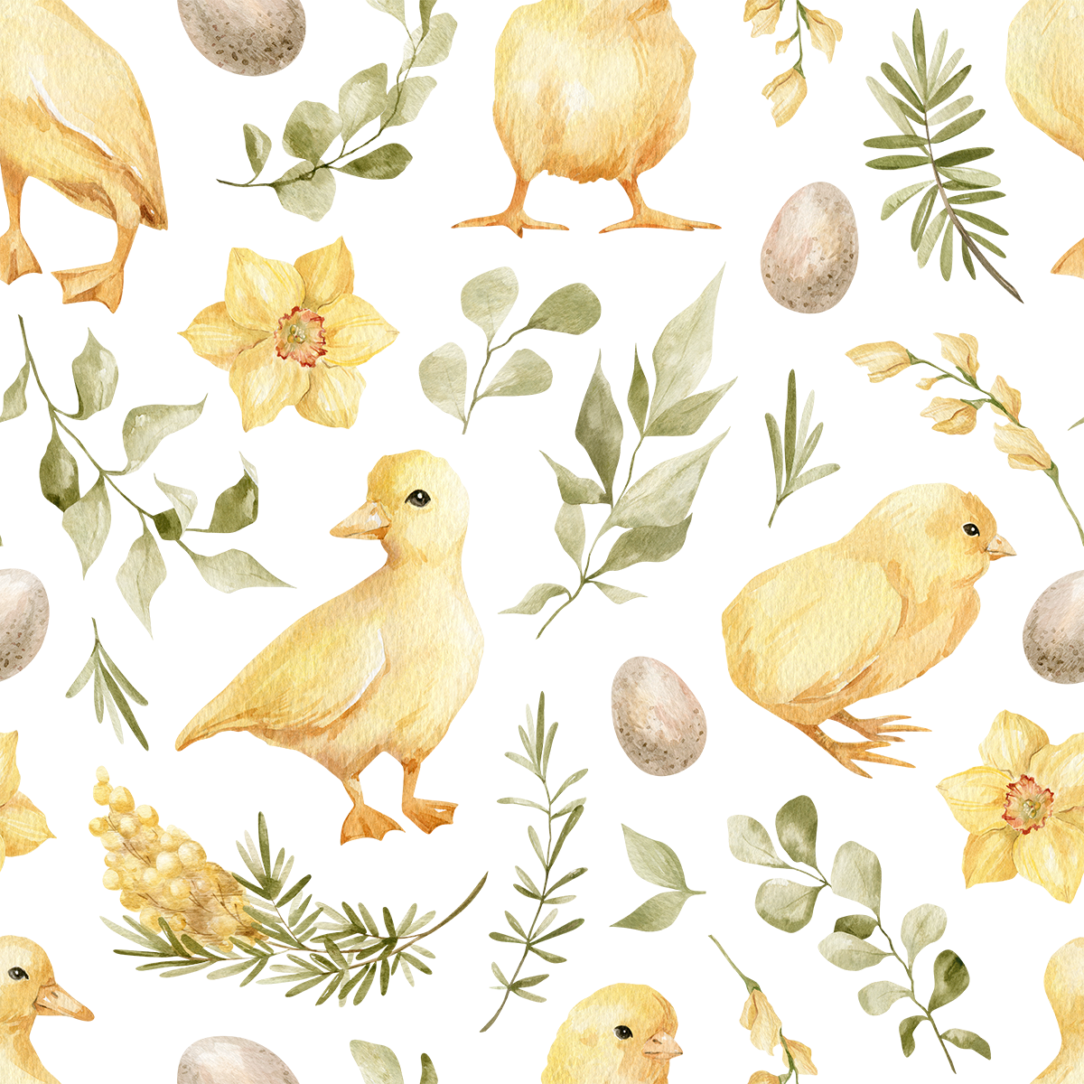 Adah - Grace Chicks with Yellow Flower Wallpaper