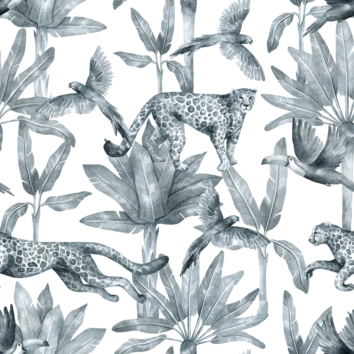 Leopard and Bird Wallpaper