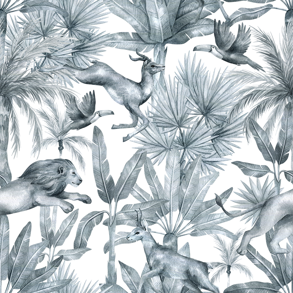 Animals playing in the jungle Wallpaper