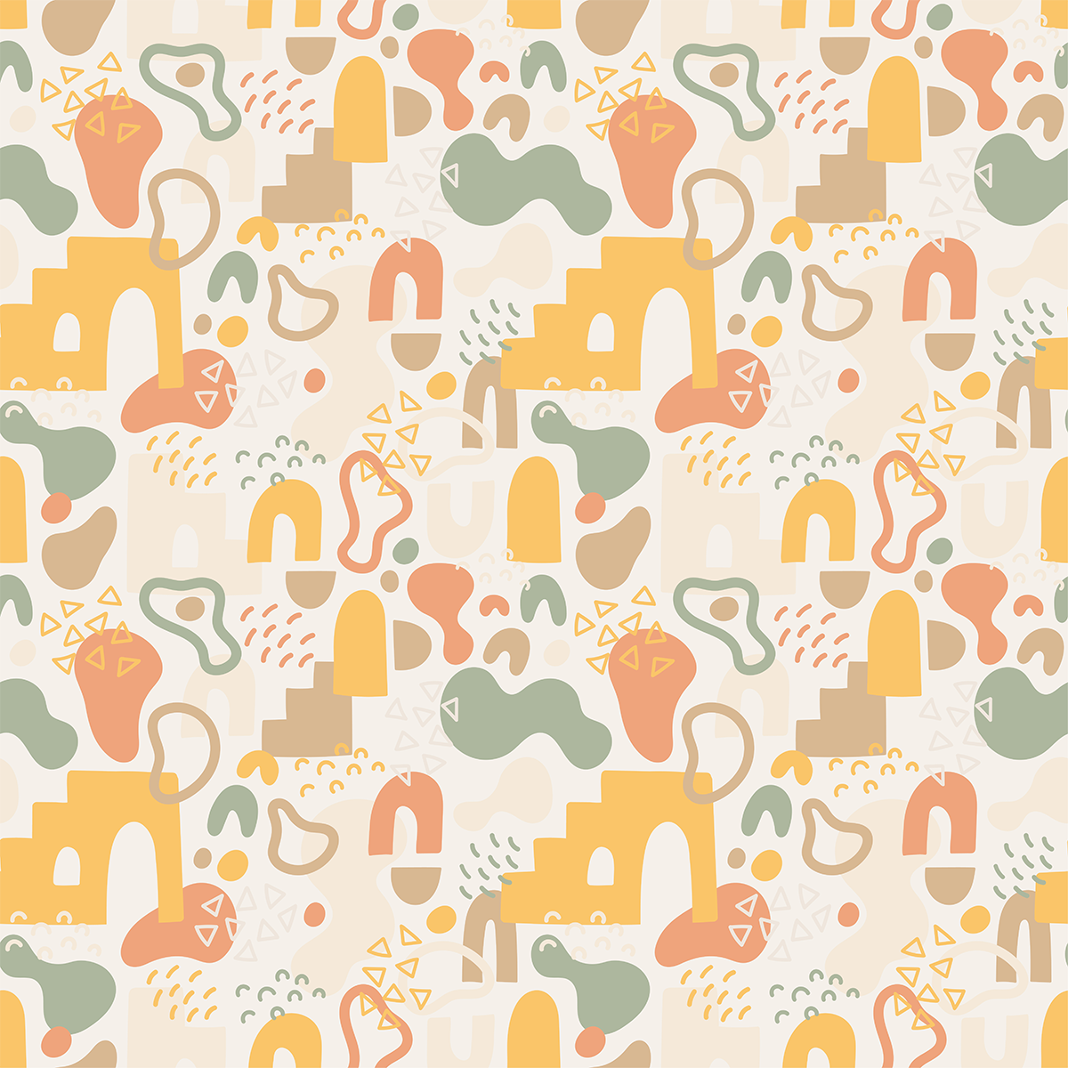 Abstract Nursery Repeat Pattern Wallpaper
