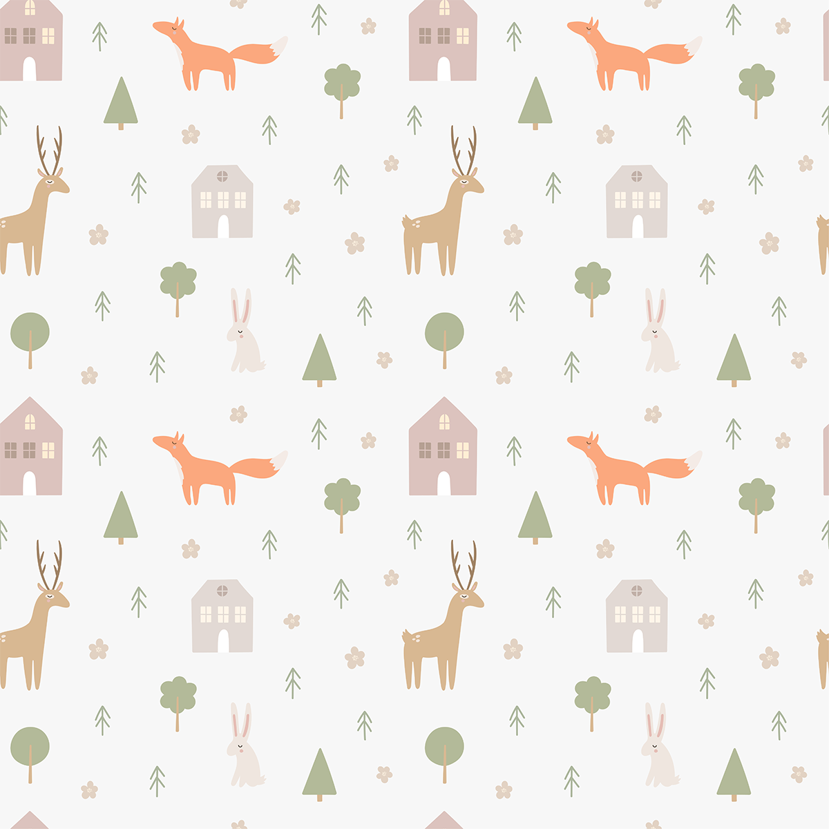 Abstract Nursery Animal Wallpaper