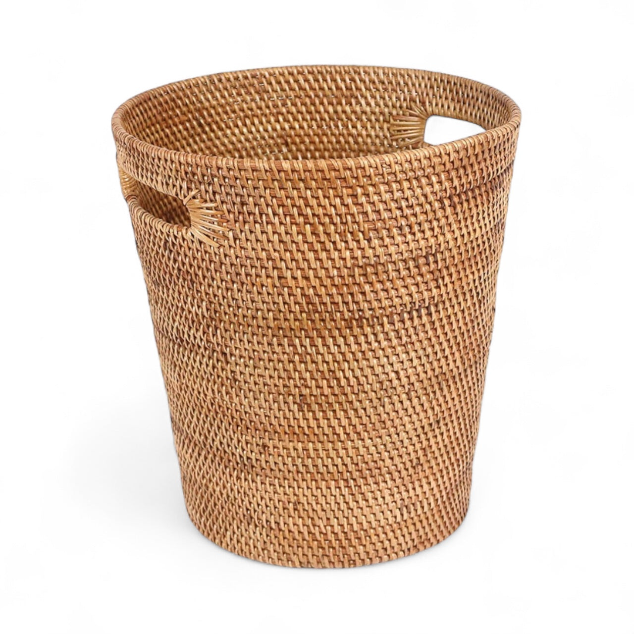 Rattan Wastepaper Basket With Handle | Natural