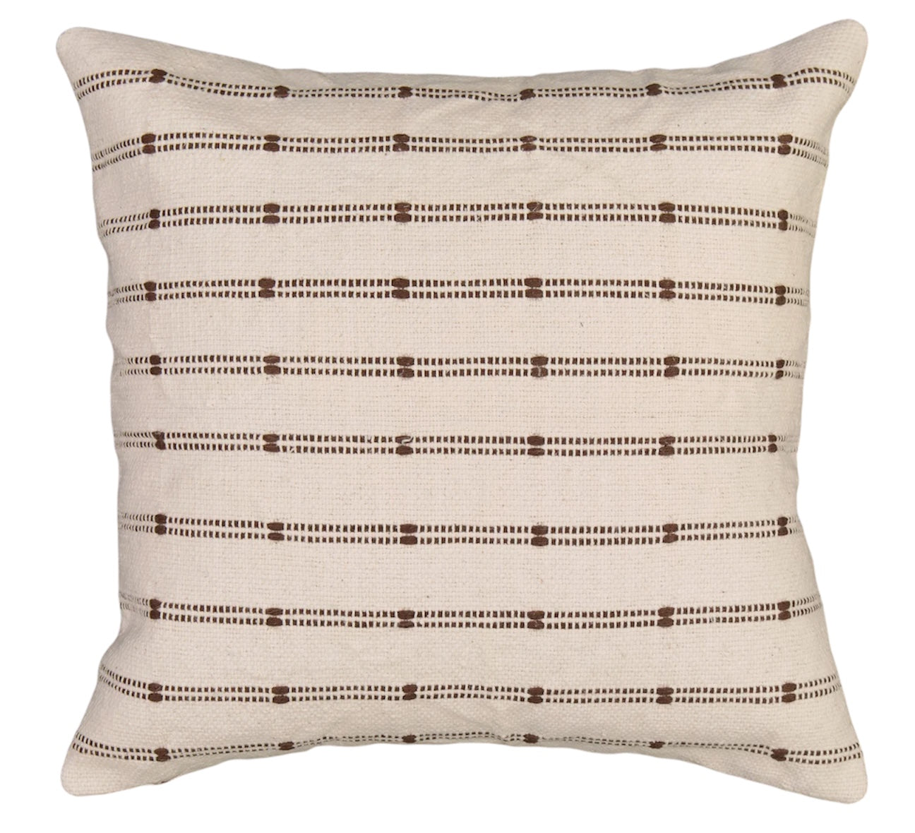 Brown Ticking Cushion Cover
