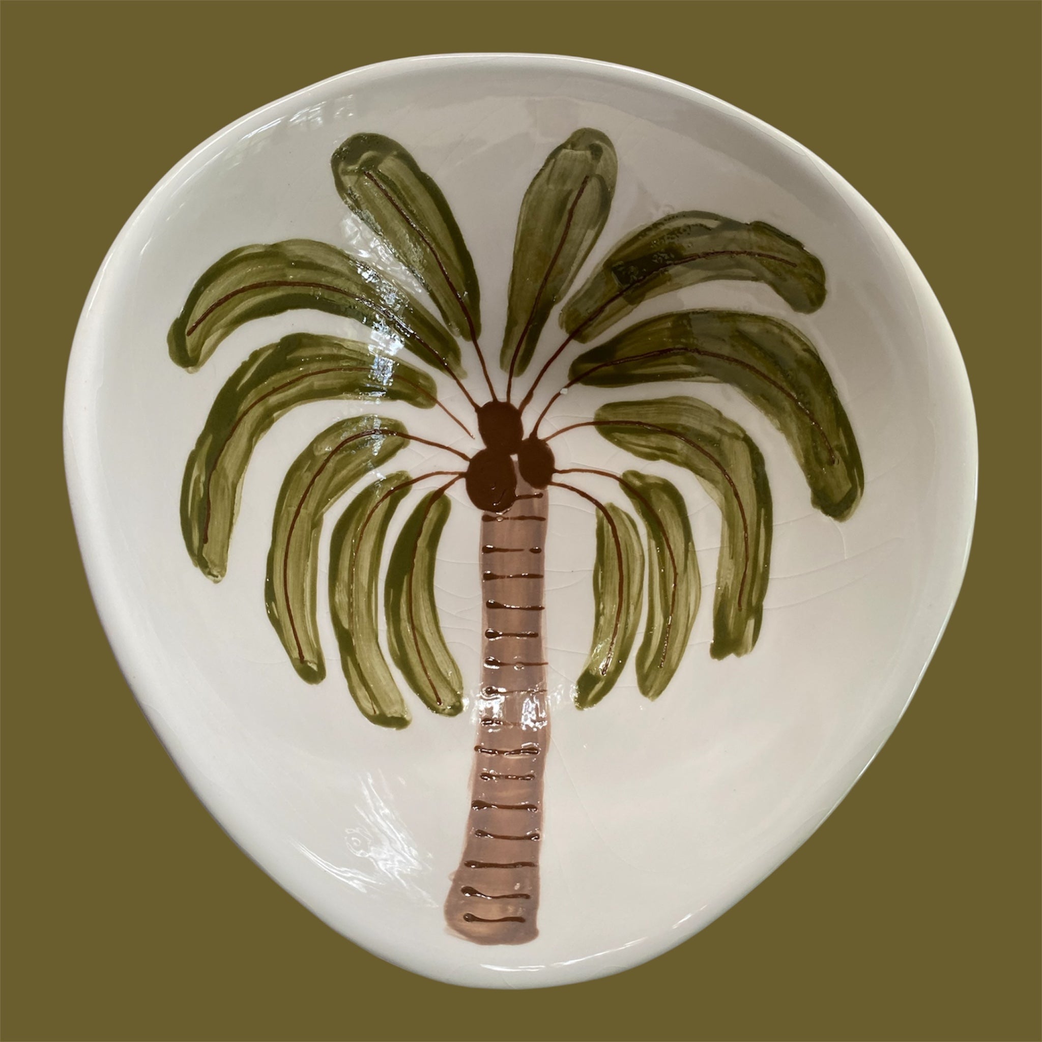 Palm Bowl in Rich Olive