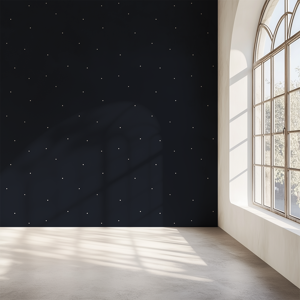 Zebra Elegance Dark Navy Blue Dot Wallpaper