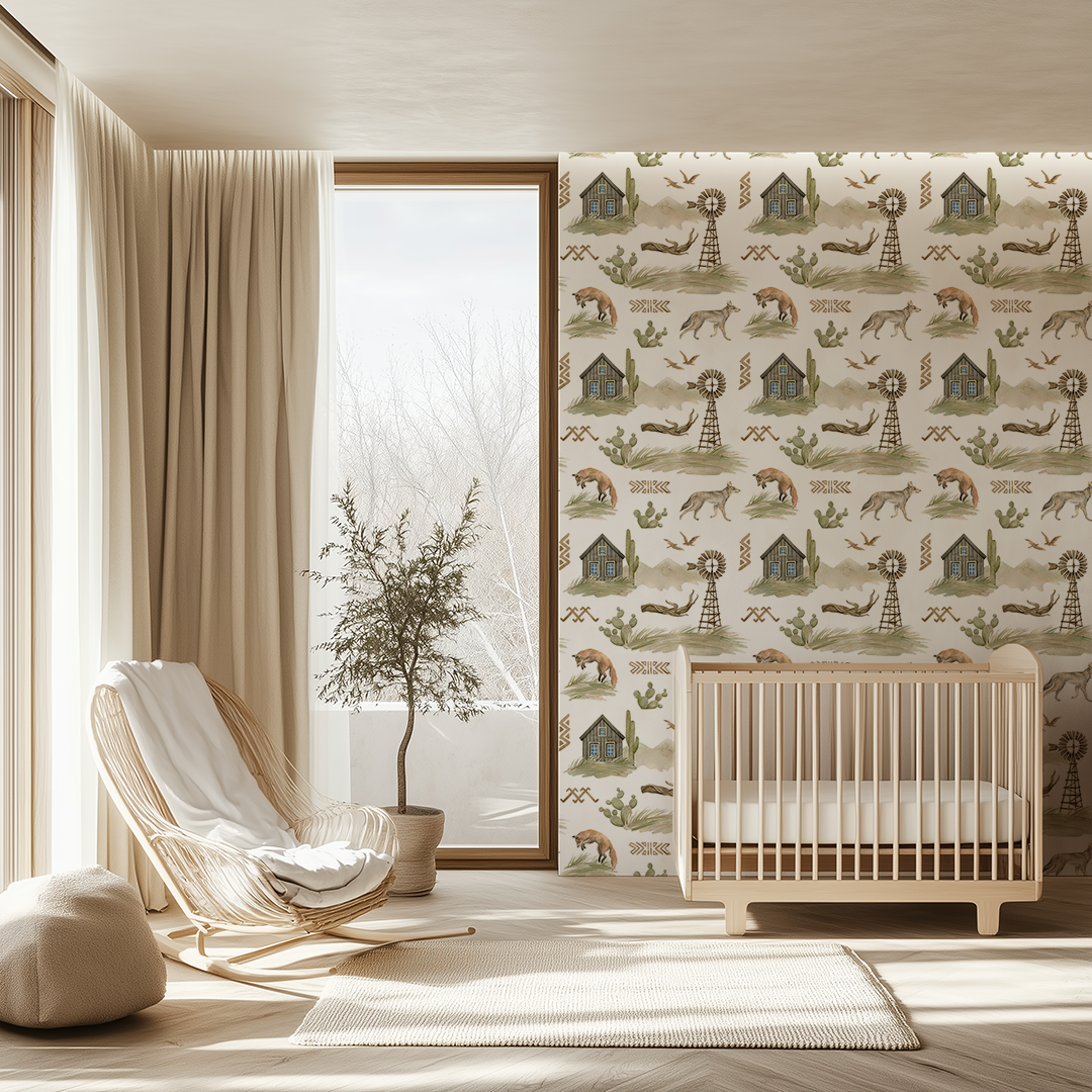 Prairies with windmills Wallpaper