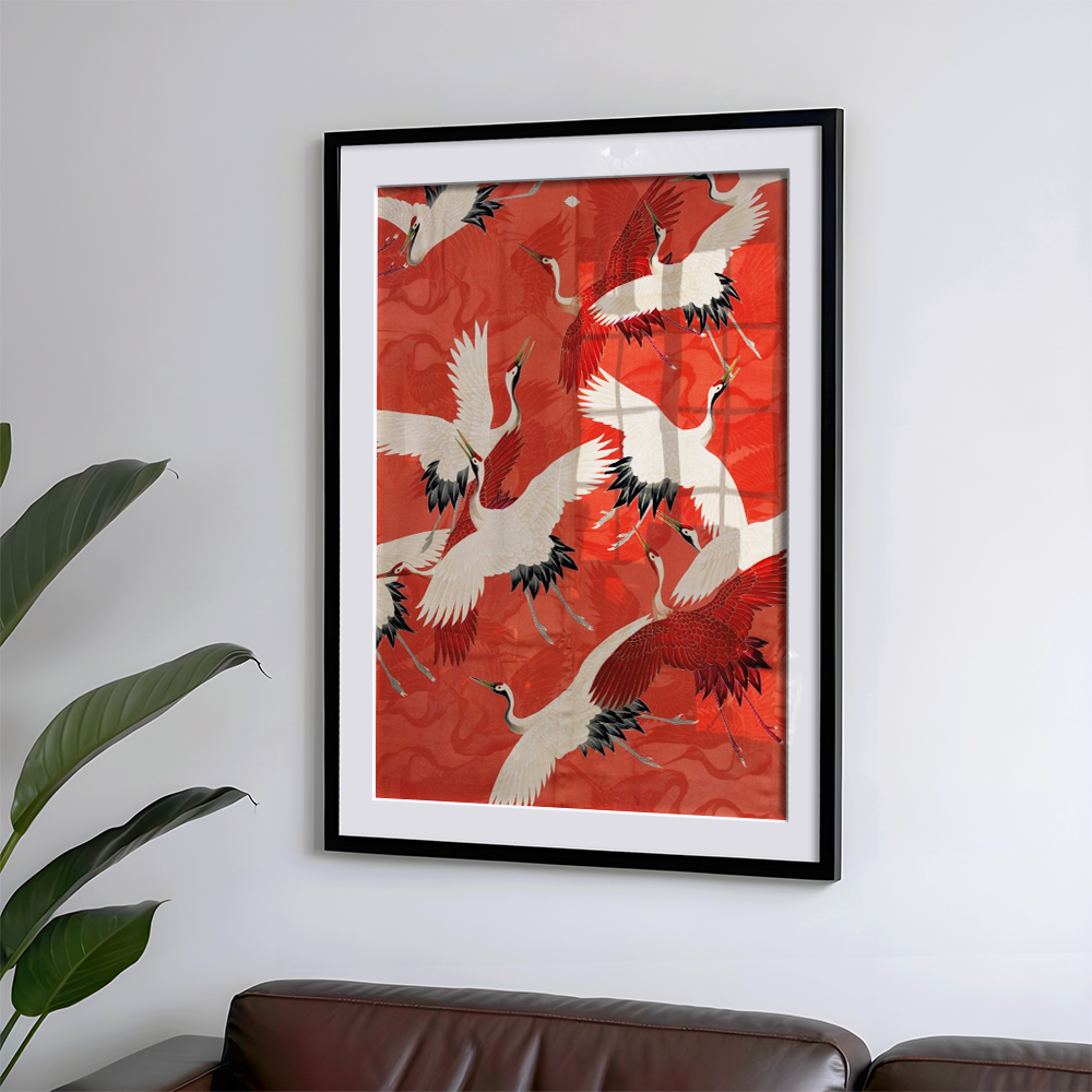 Red Crane Art Print