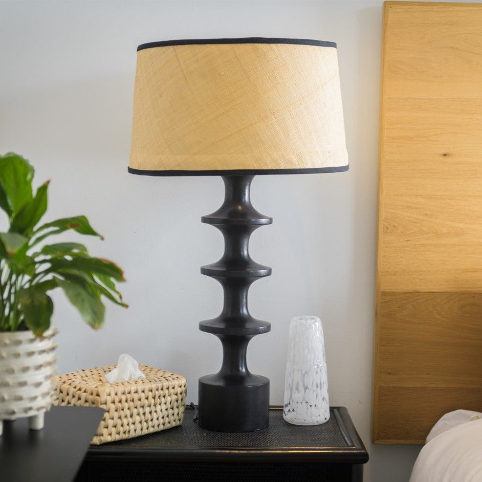 Black Medium Stepped Lamp Base