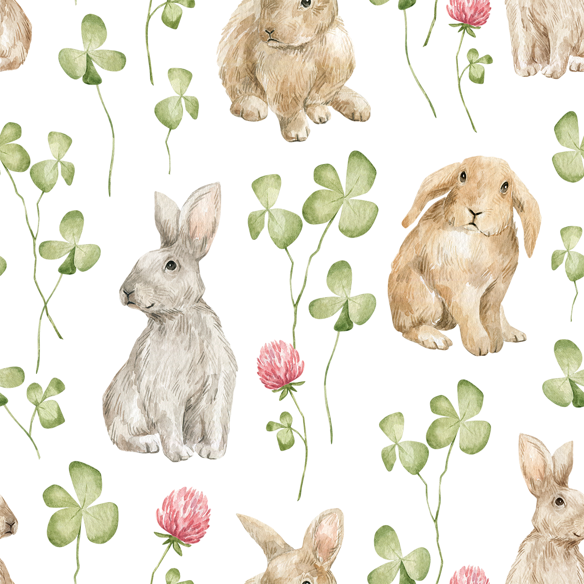 Shiloh Bunnies with Three Leaf Clover Wallpaper