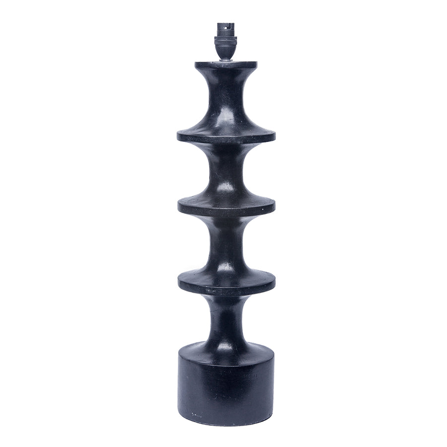 Black Medium Stepped Lamp Base