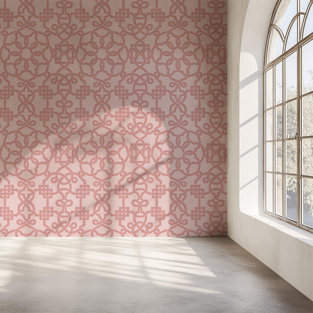 Trellis Luxe Pink Wallpaper