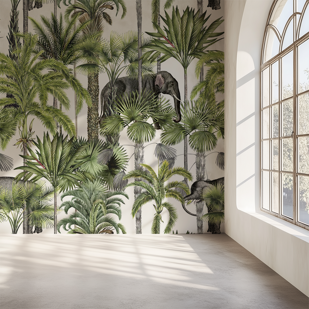 Tropical White Wallpaper