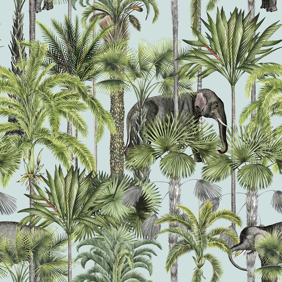 Tropical Light Blue Wallpaper