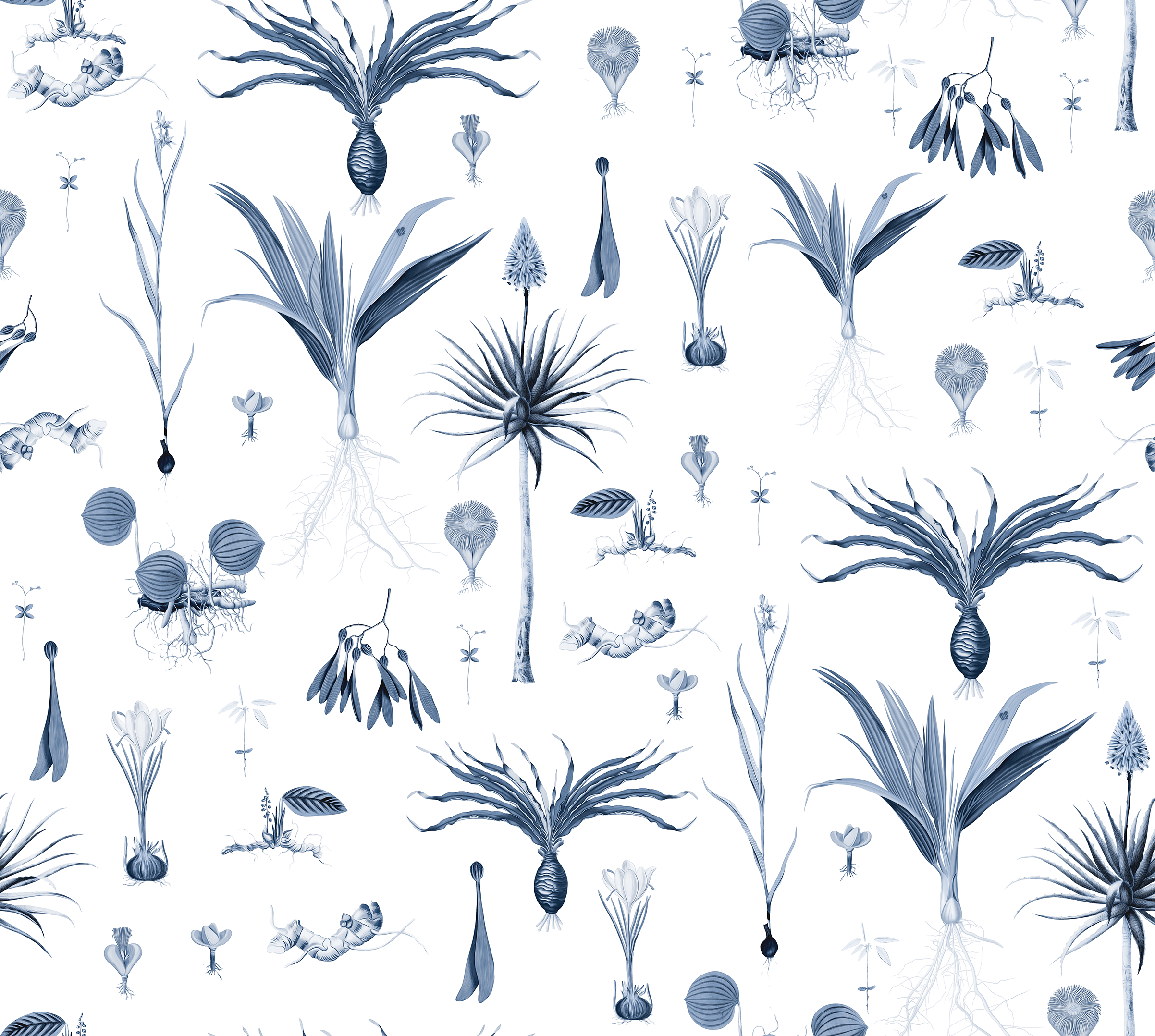 Vegetation White Wallpaper