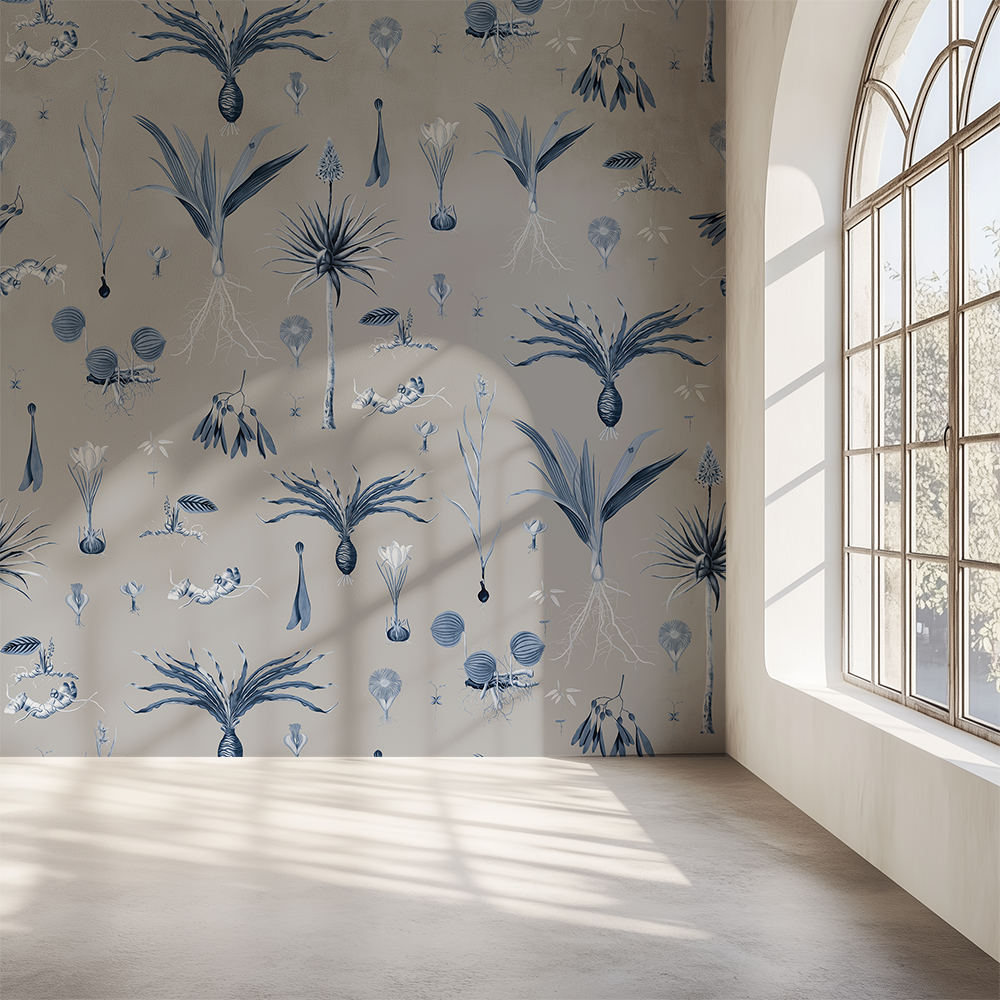 Vegetation Light Grey Wallpaper