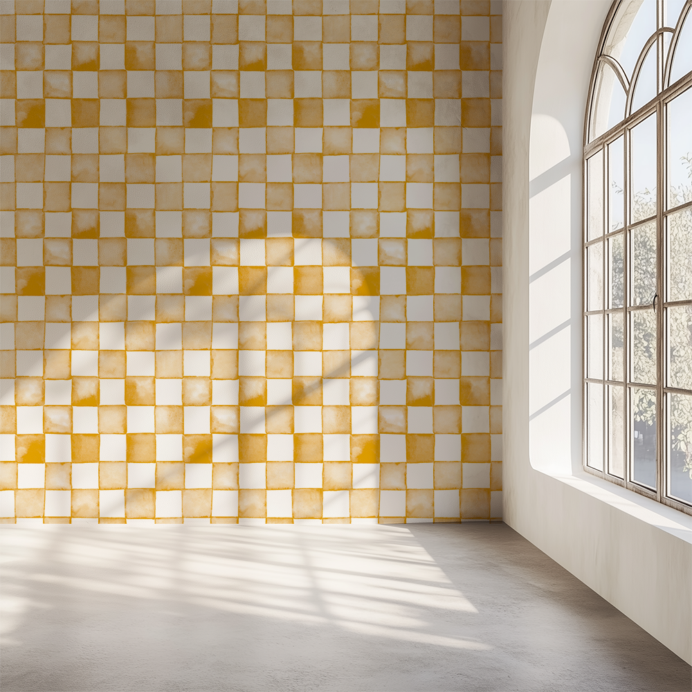 Orange Checkered Wallpaper