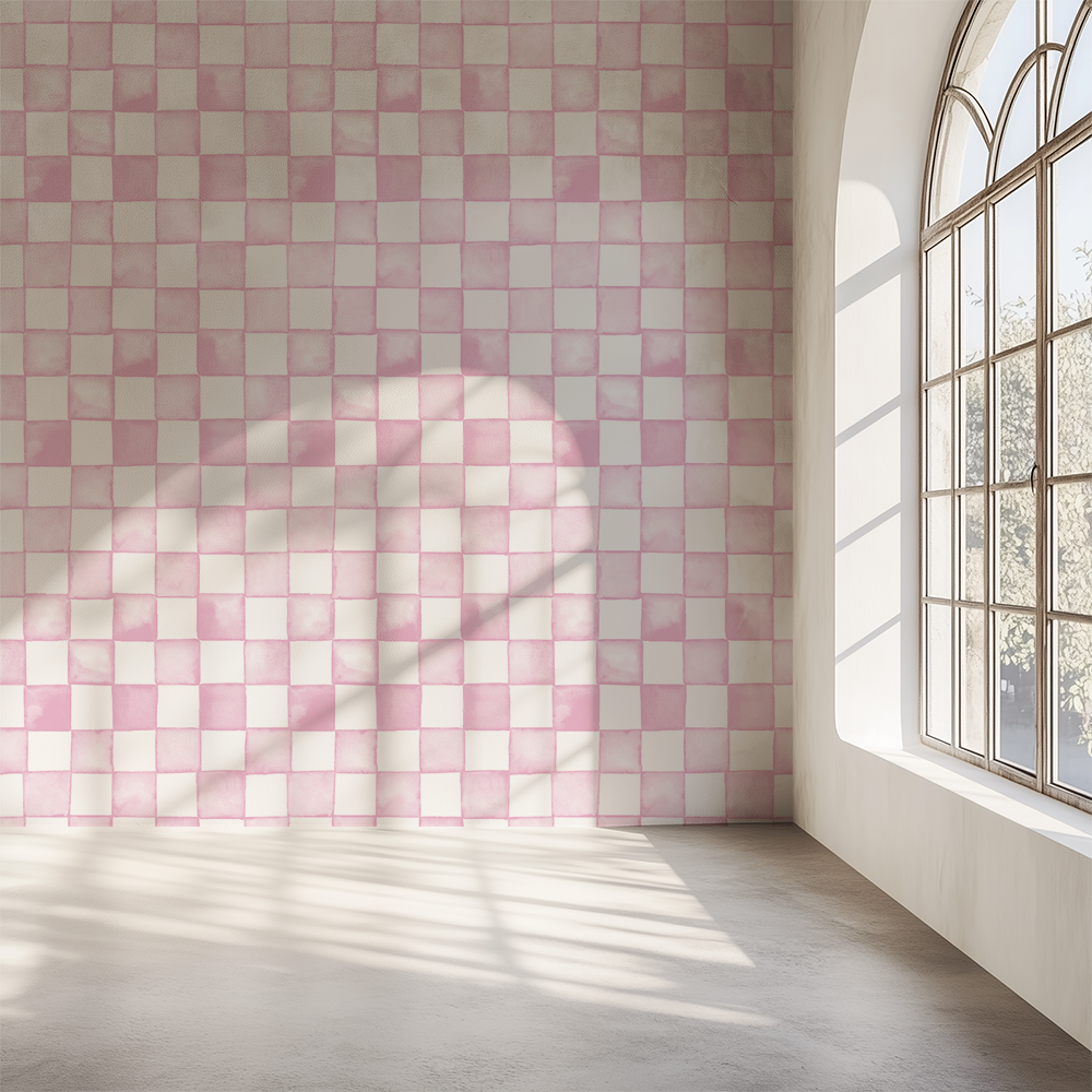 Pink Checkered Wallpaper