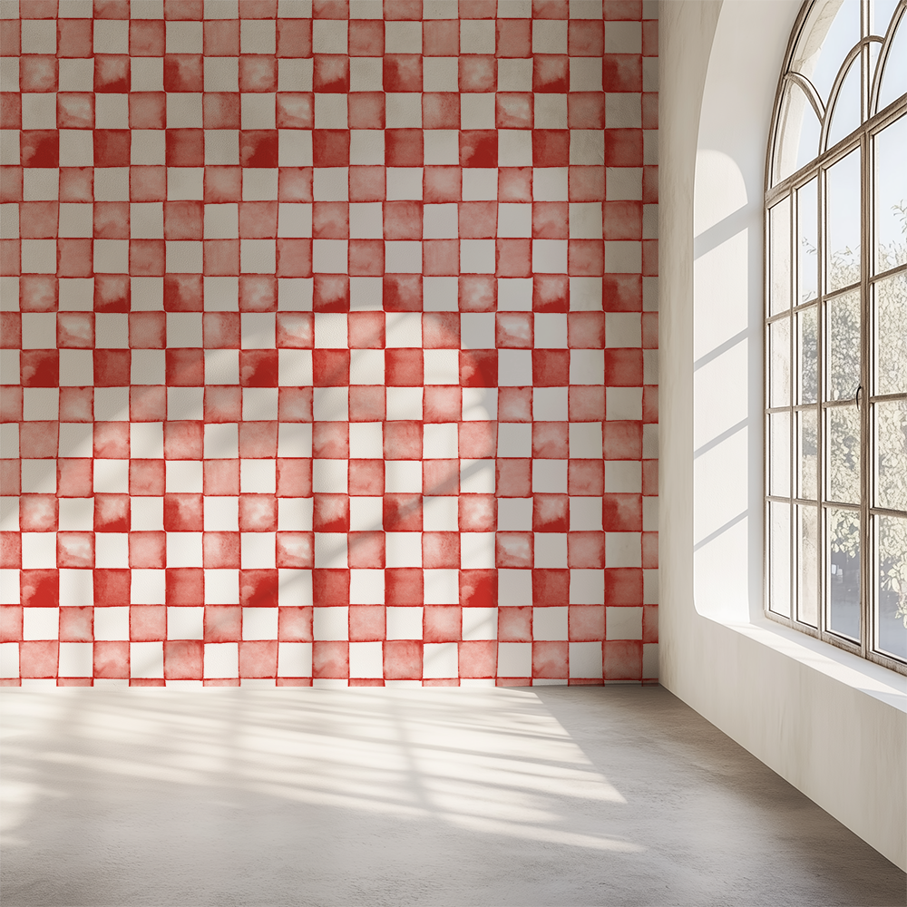 Red Checkered Wallpaper