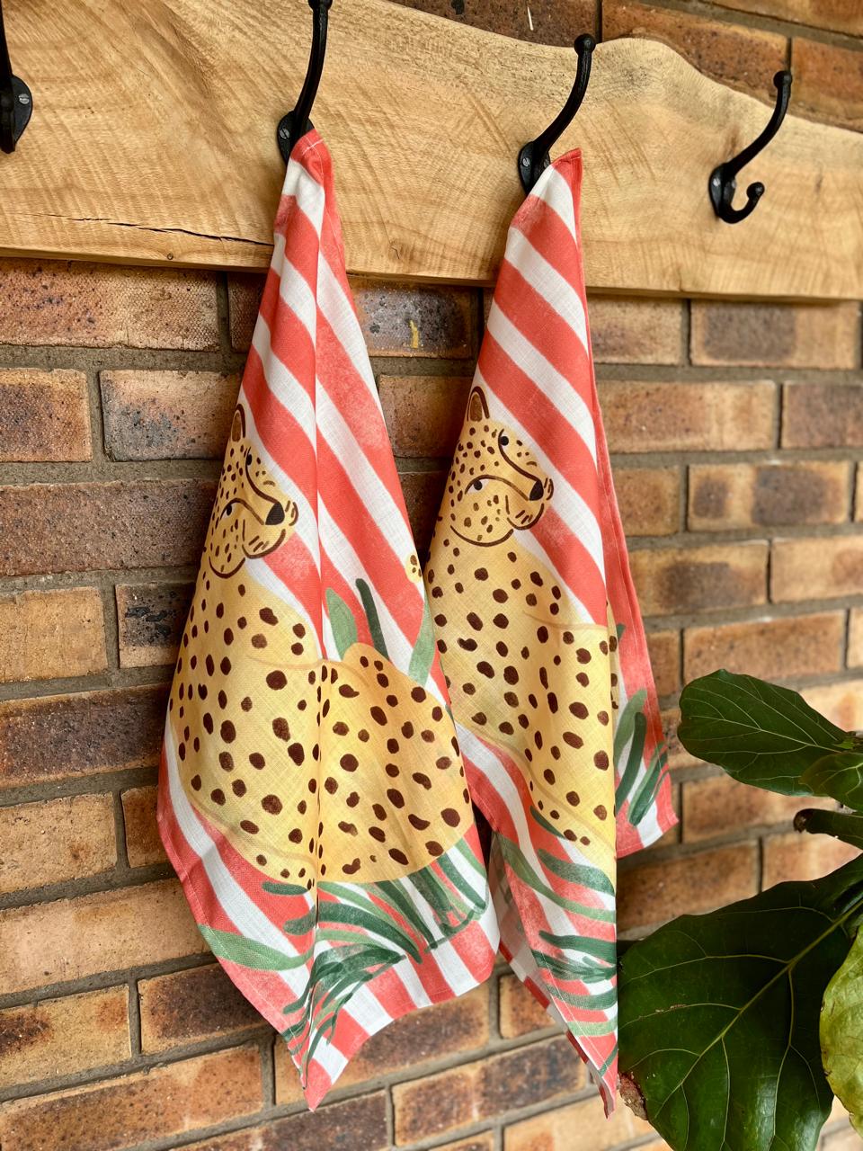 Striped Leopard Tea Towel