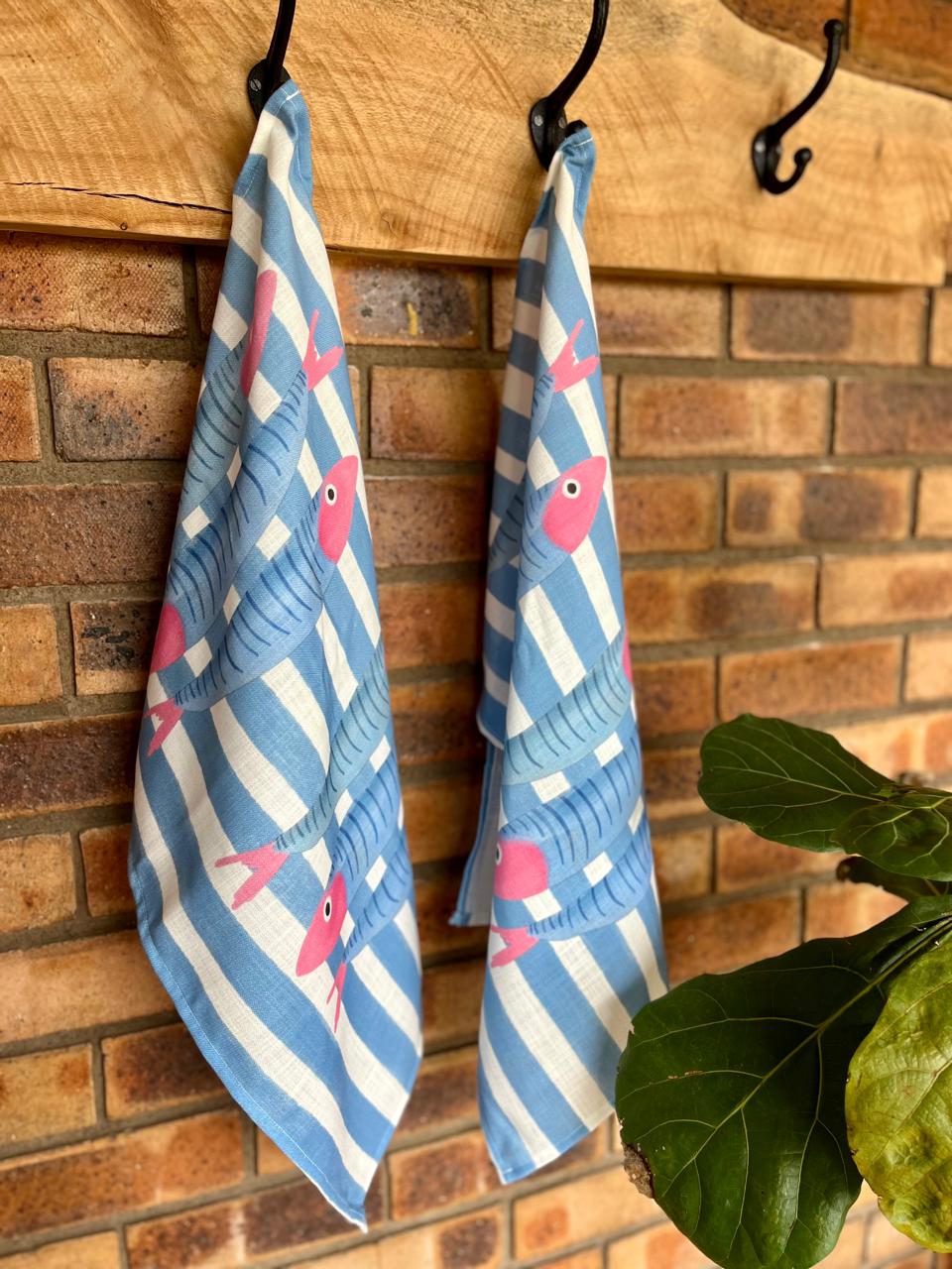 Striped Sardine Tea Towel
