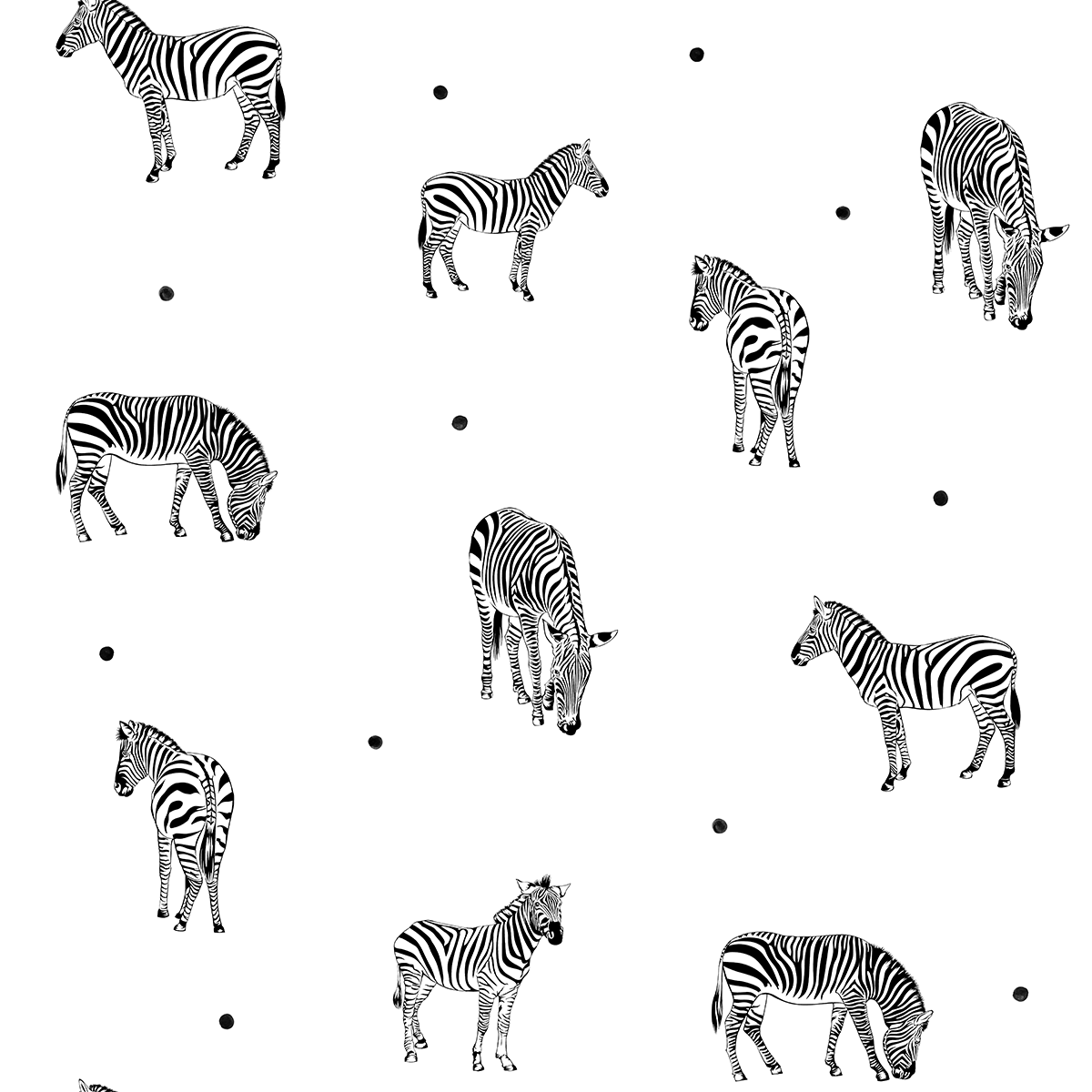 Zebra Elegance White Wallpaper