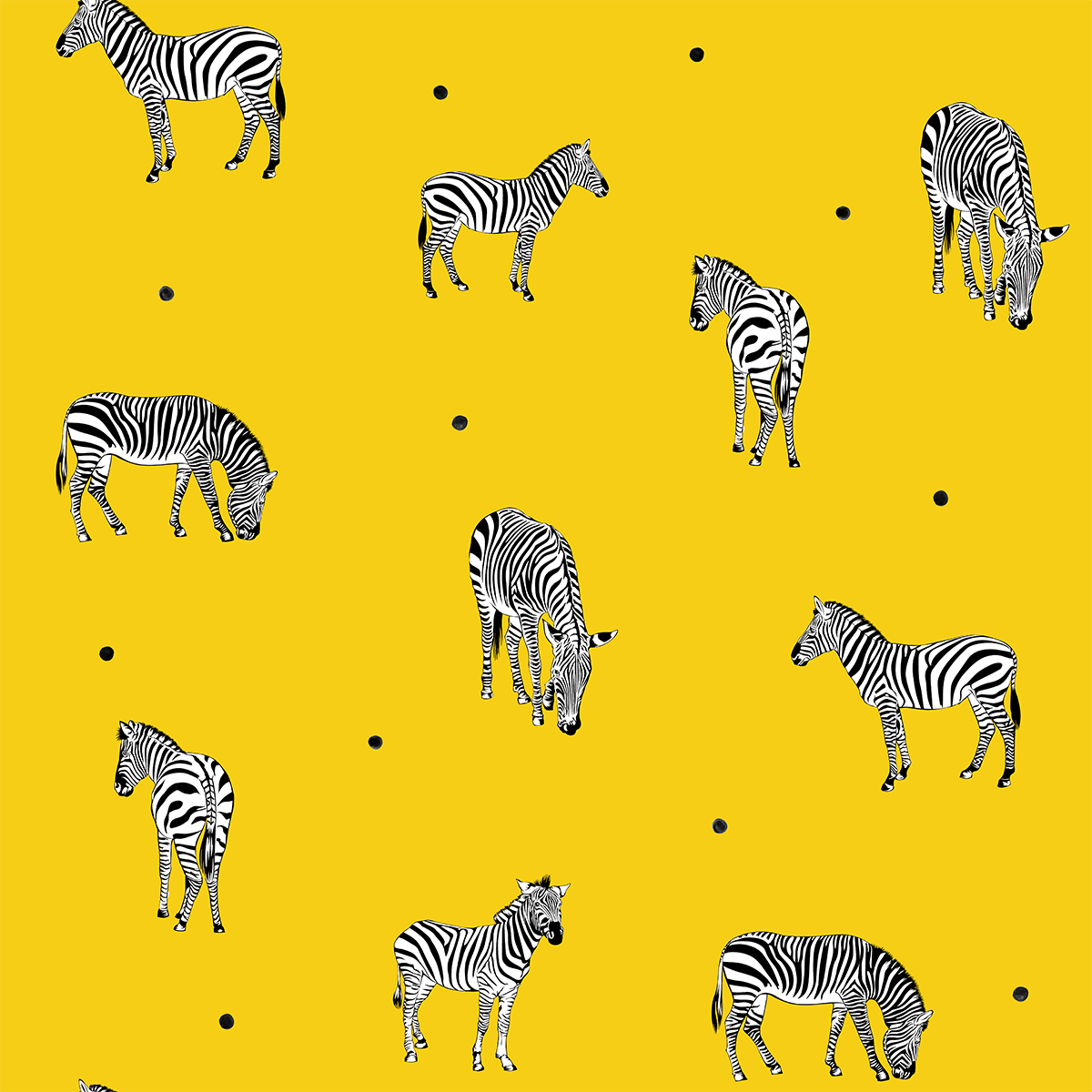 Zebra Elegance Yellow Wallpaper