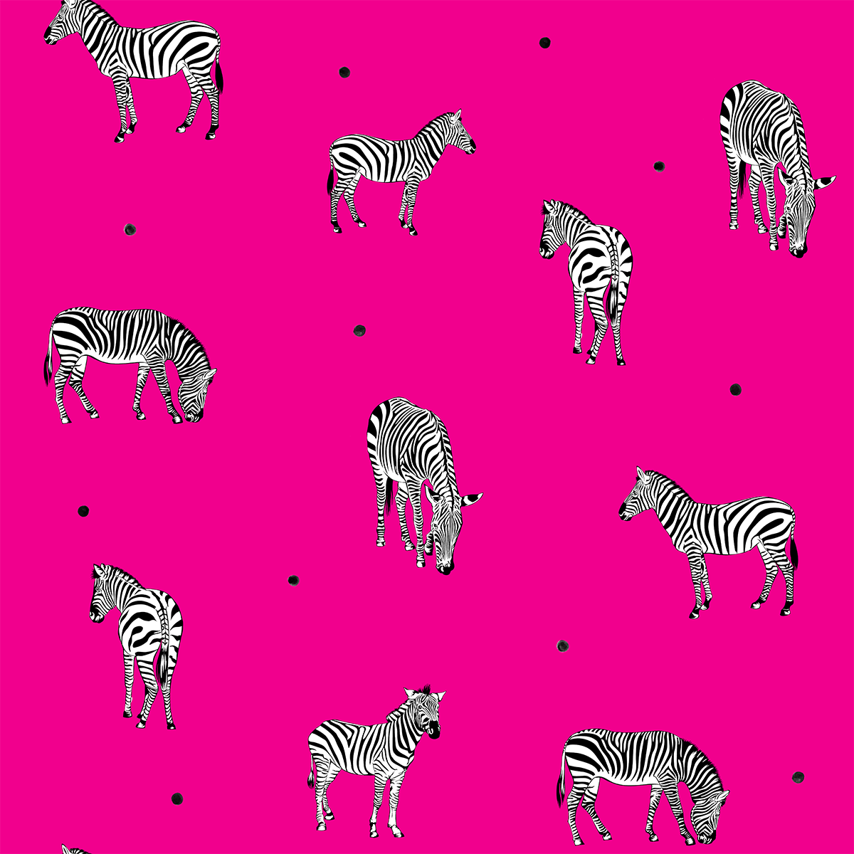 Zebra Elegance Cerise Wallpaper