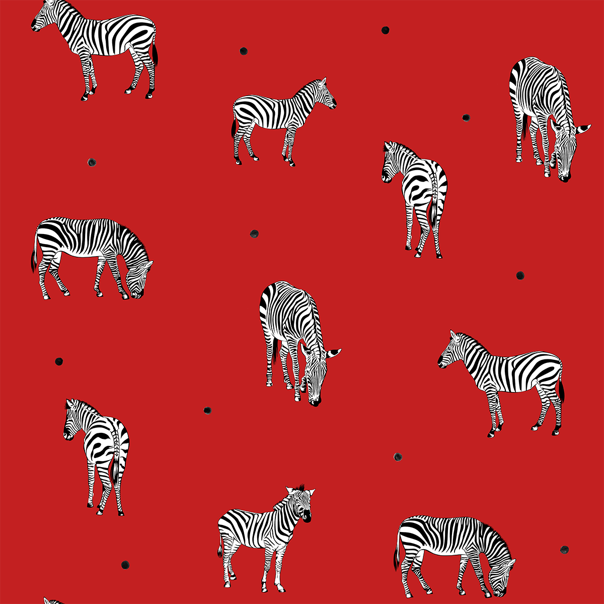 Zebra Elegance Red Wallpaper